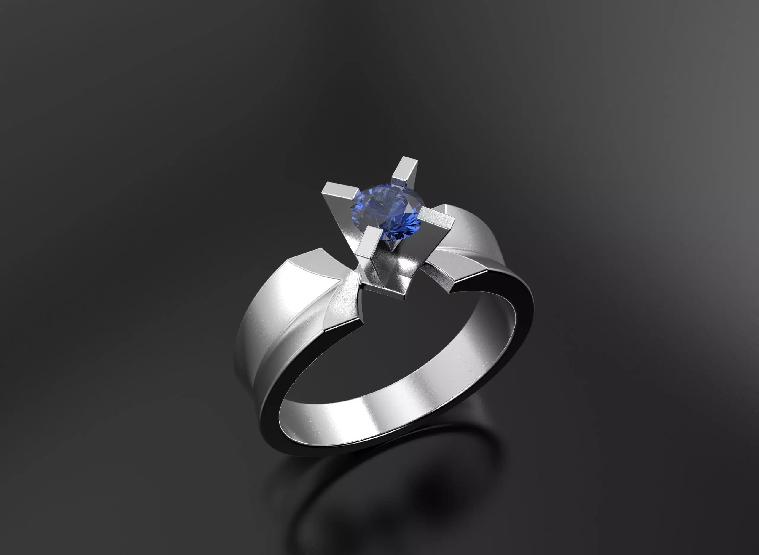 One diamond ring  3D print model_2