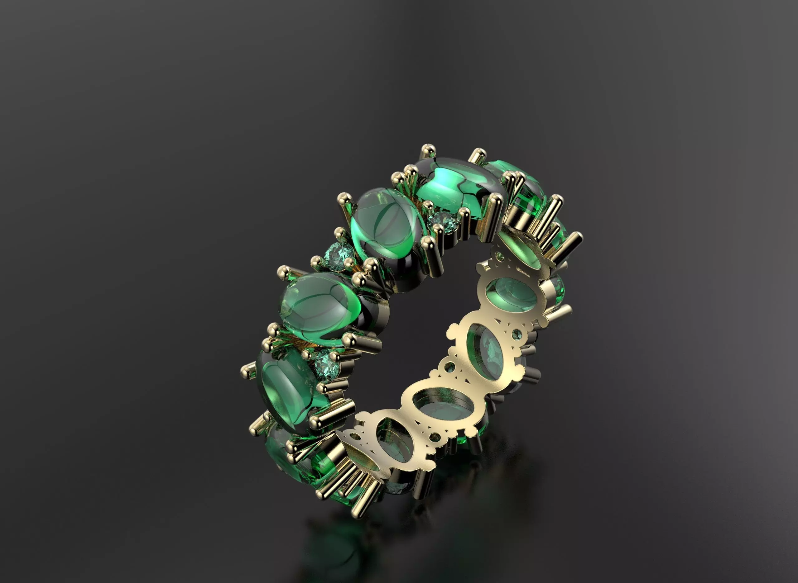 Individual Cabashon ring 3D print model