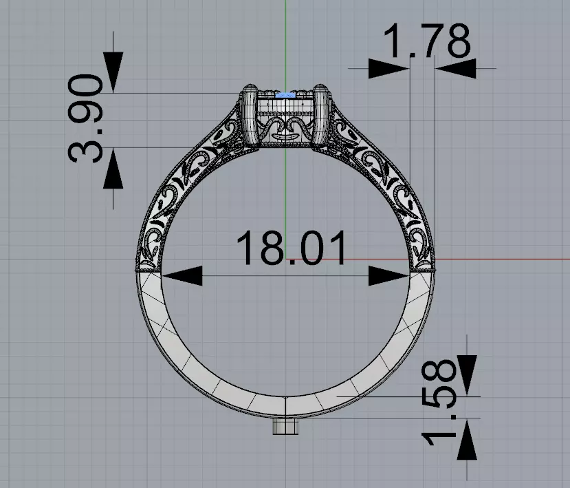 Ring with patterns  3D print model_9