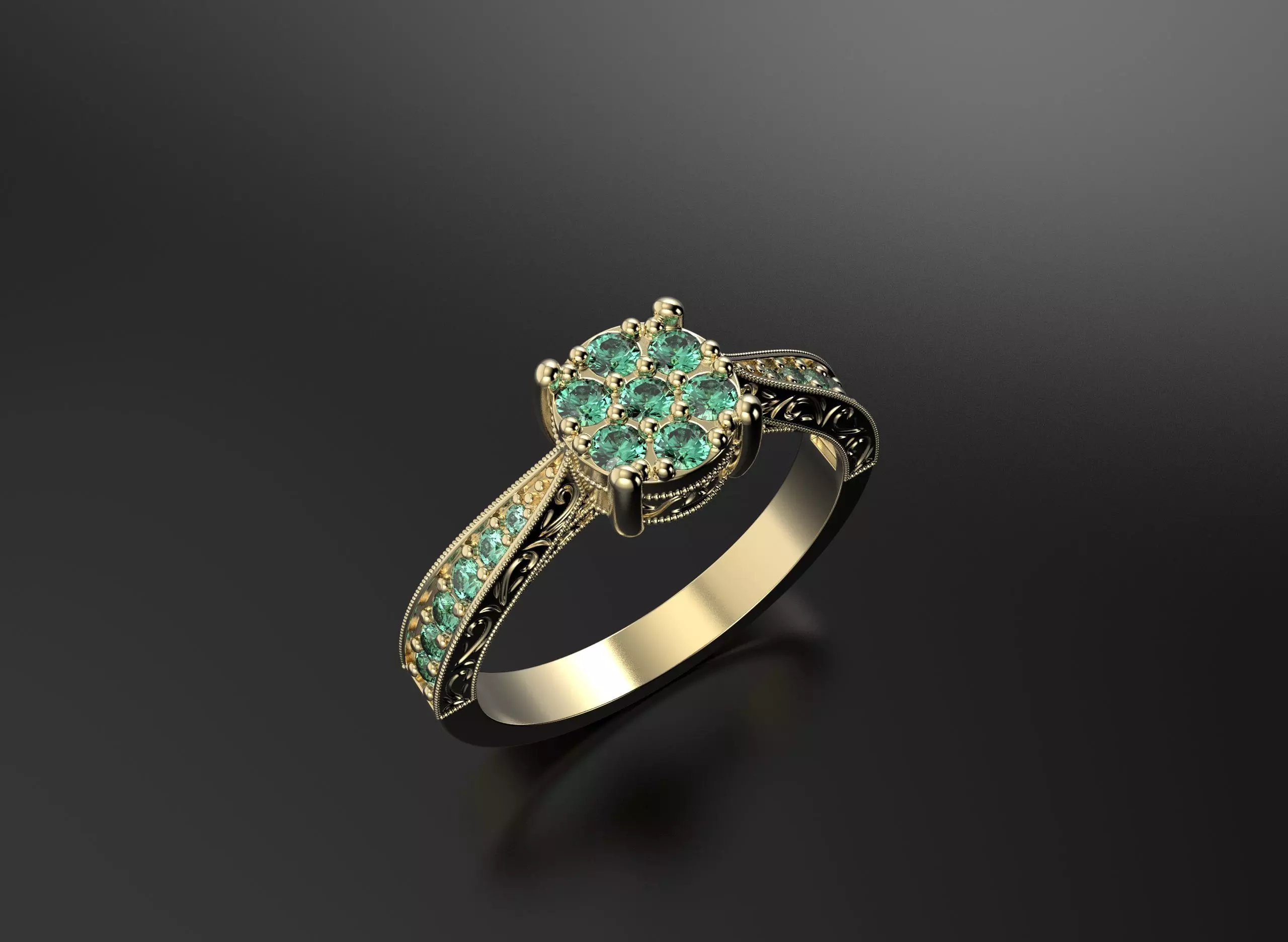 Ring with patterns  3D print model_1