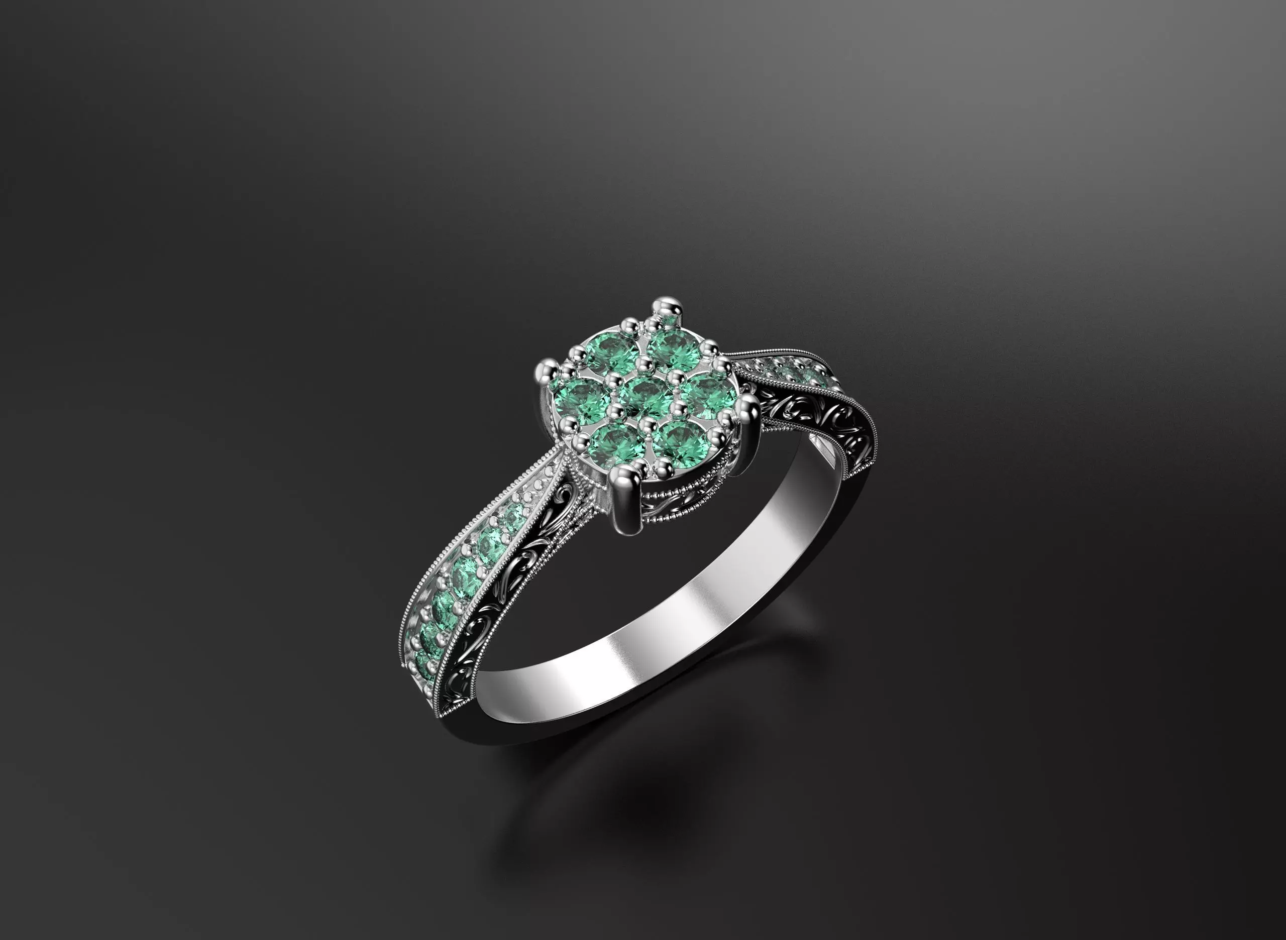 Ring with patterns  3D print model_4