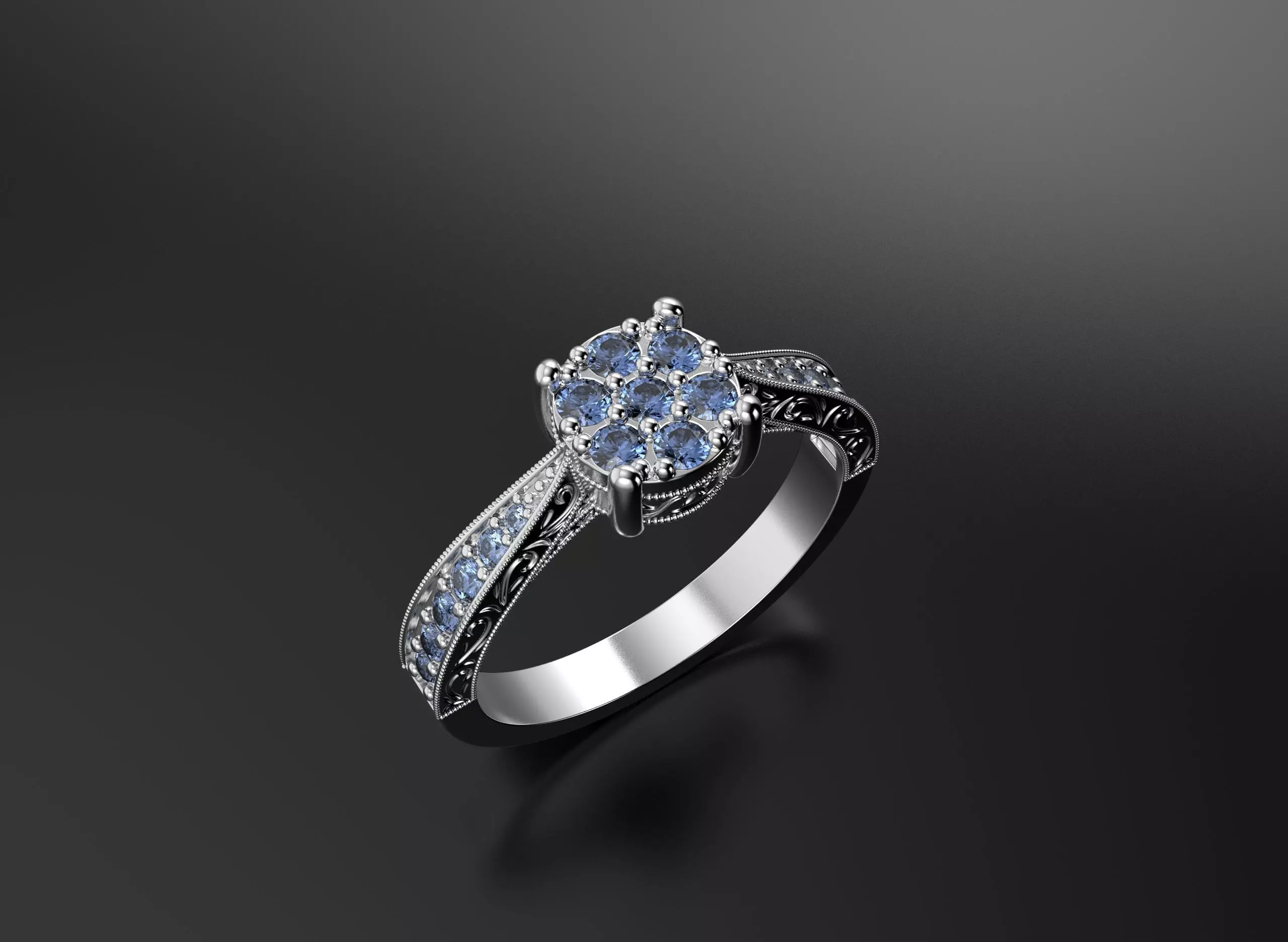 Ring with patterns  3D print model_2