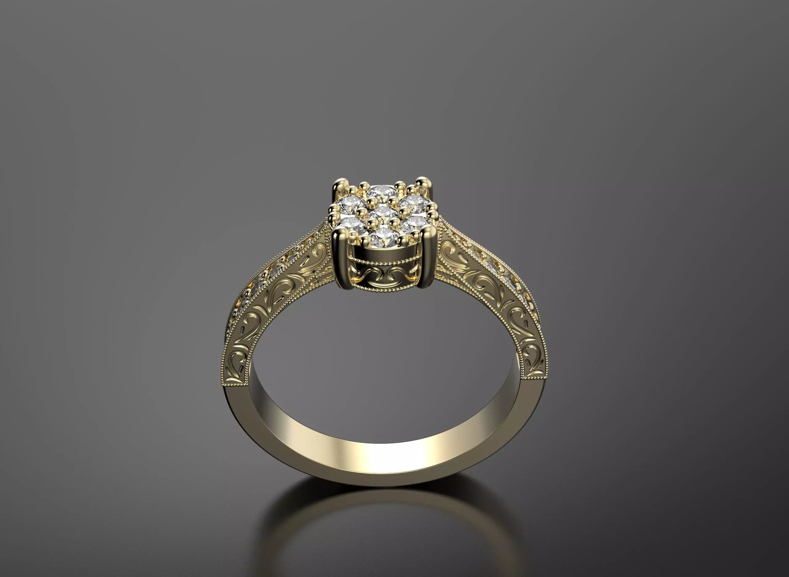 Ring with patterns  3D print model_0
