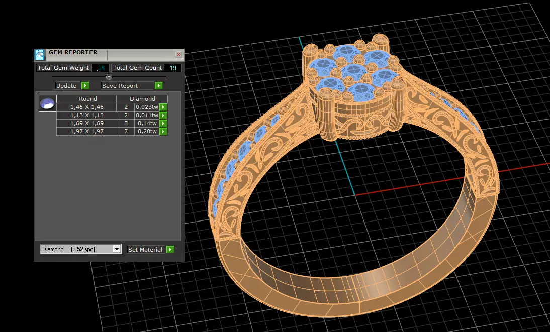 Ring with patterns  3D print model_7