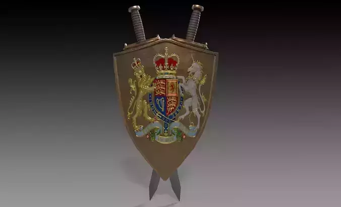 Crossed Swords and Shield wall decoration