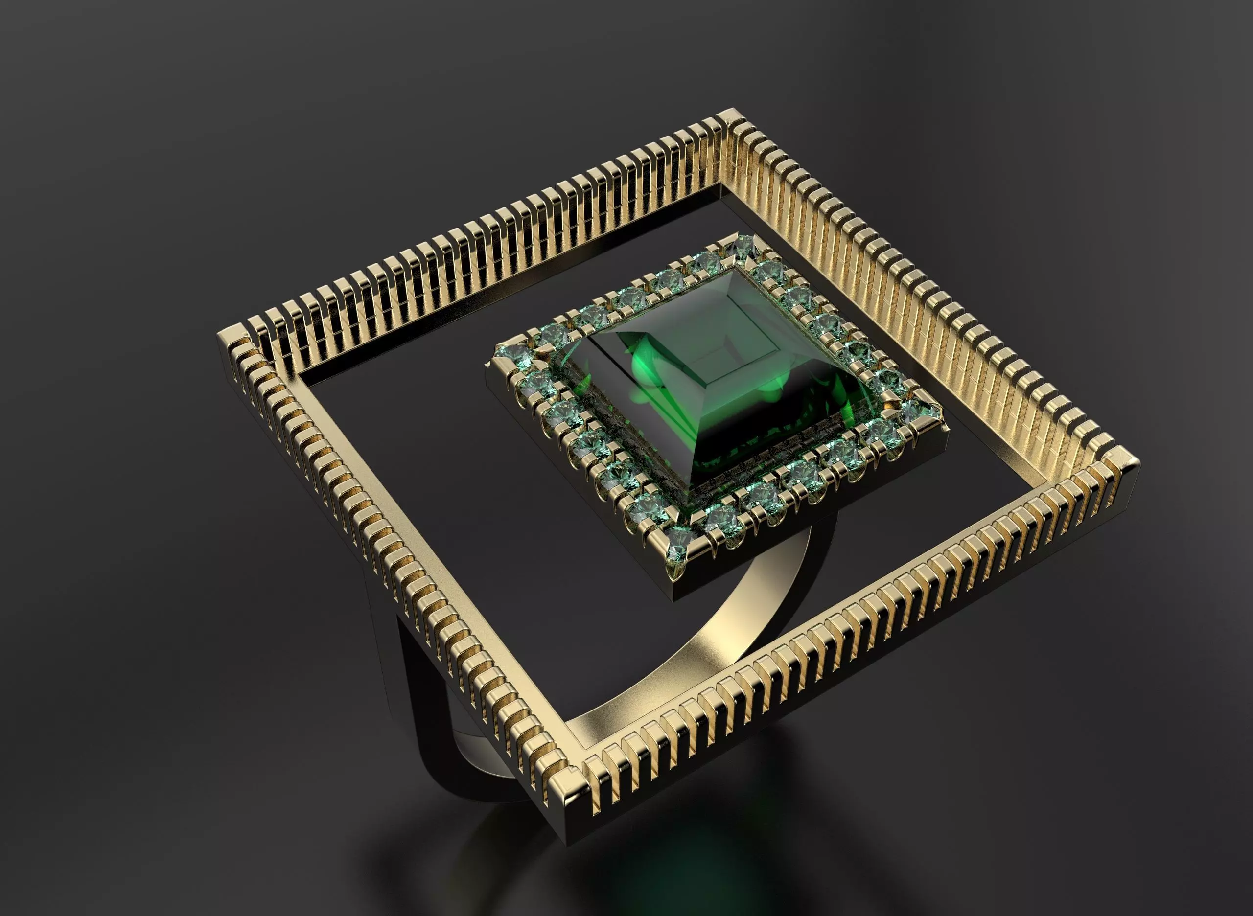 Quad unique ring 3D print model_1