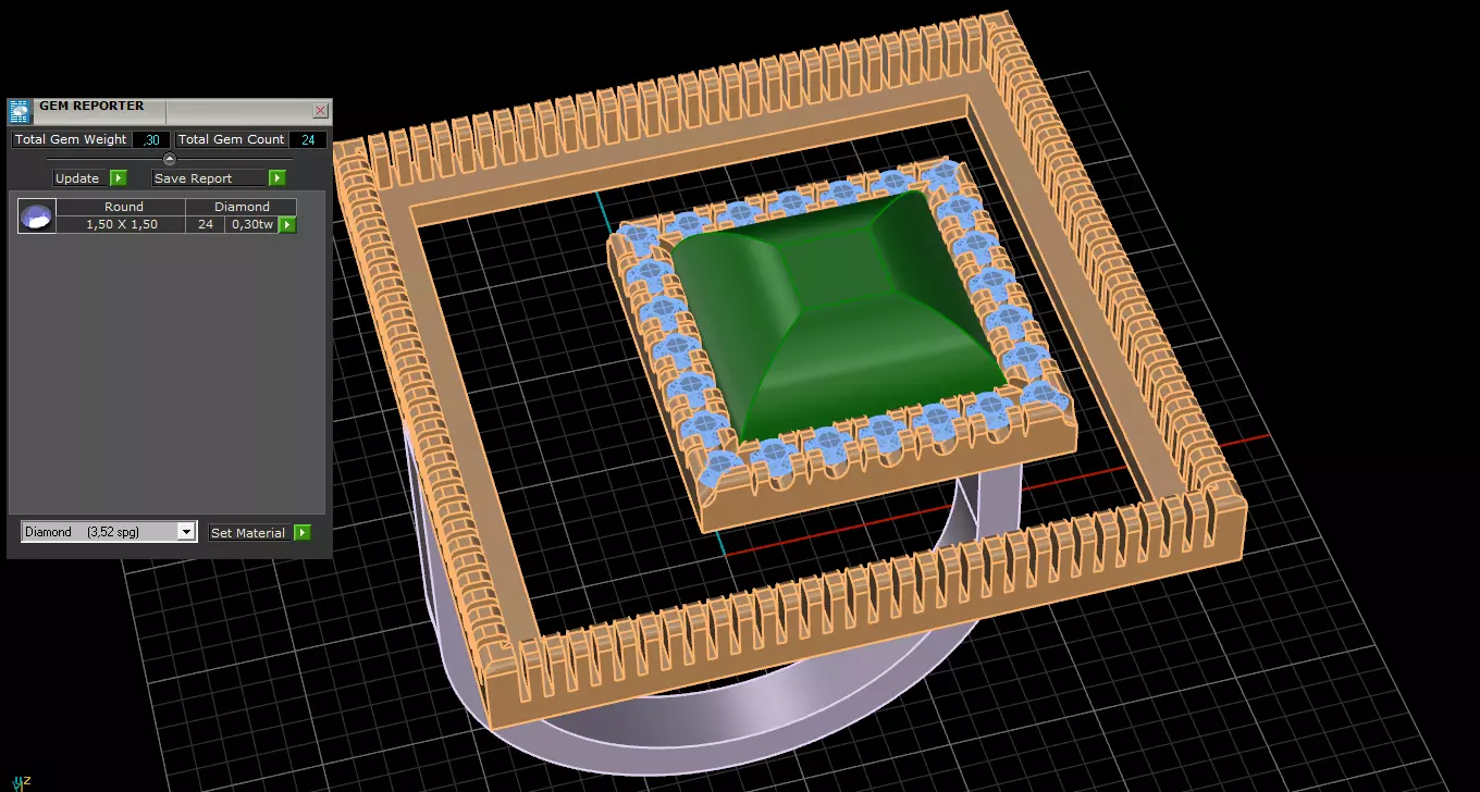 Quad unique ring 3D print model_9