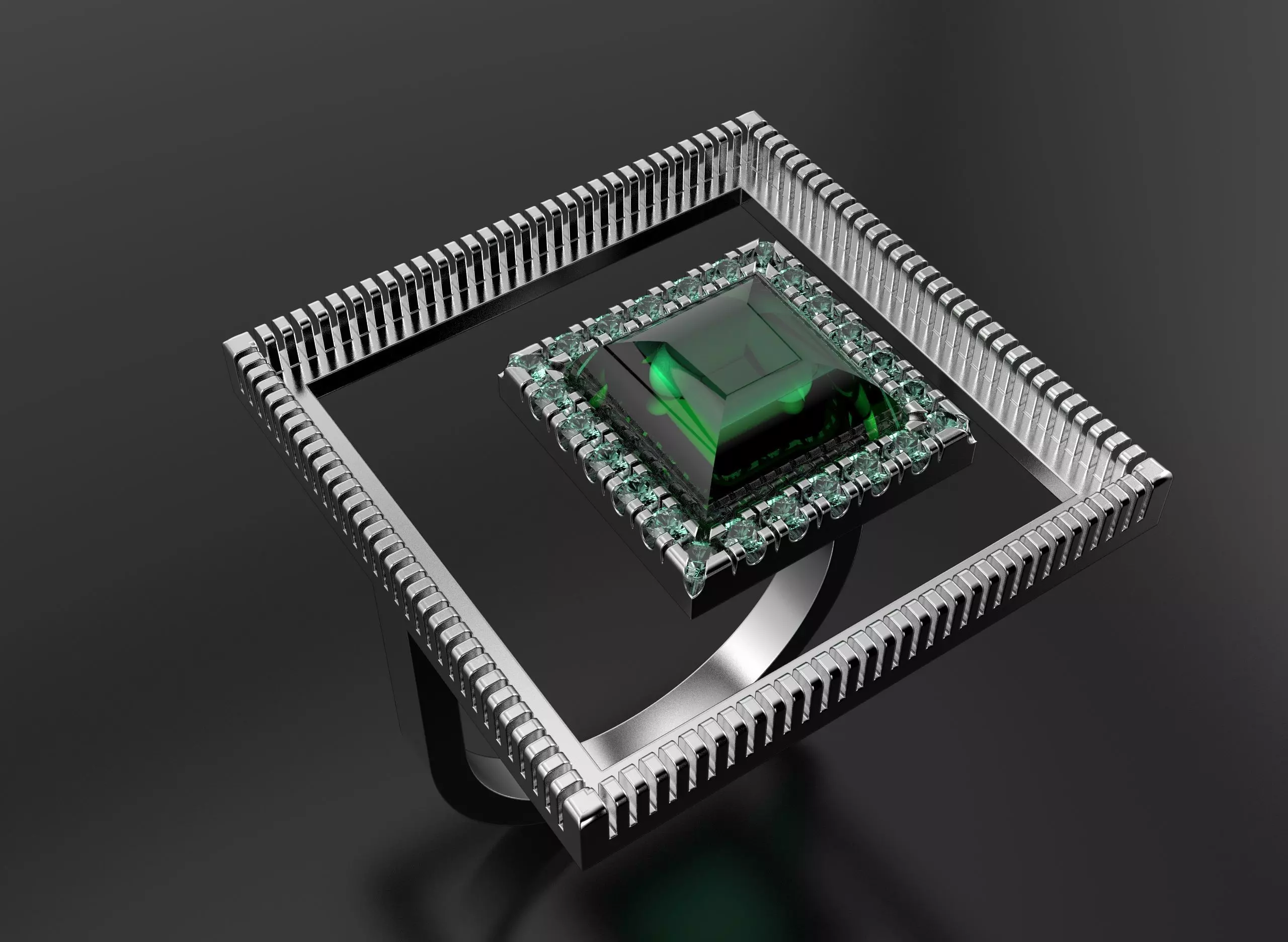 Quad unique ring 3D print model_2