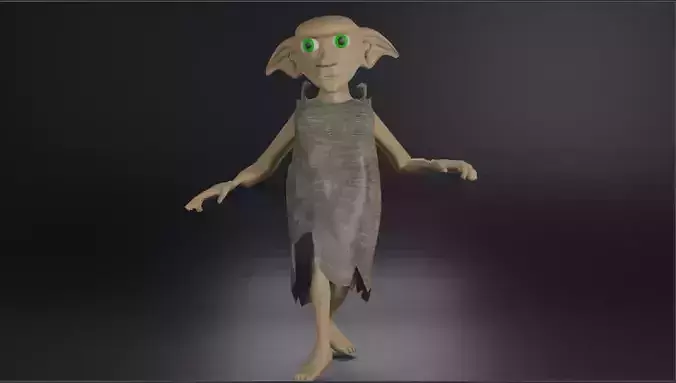 Dobby  Low Poly Animated 3D Model Harry Potter Style