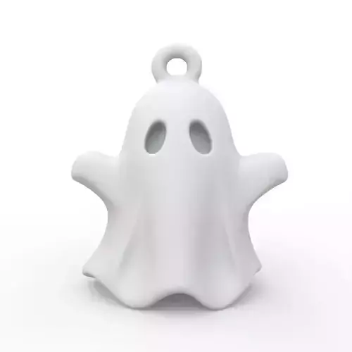 Halloween Ghost Keychain 3D Print  Simple Loop Attachment