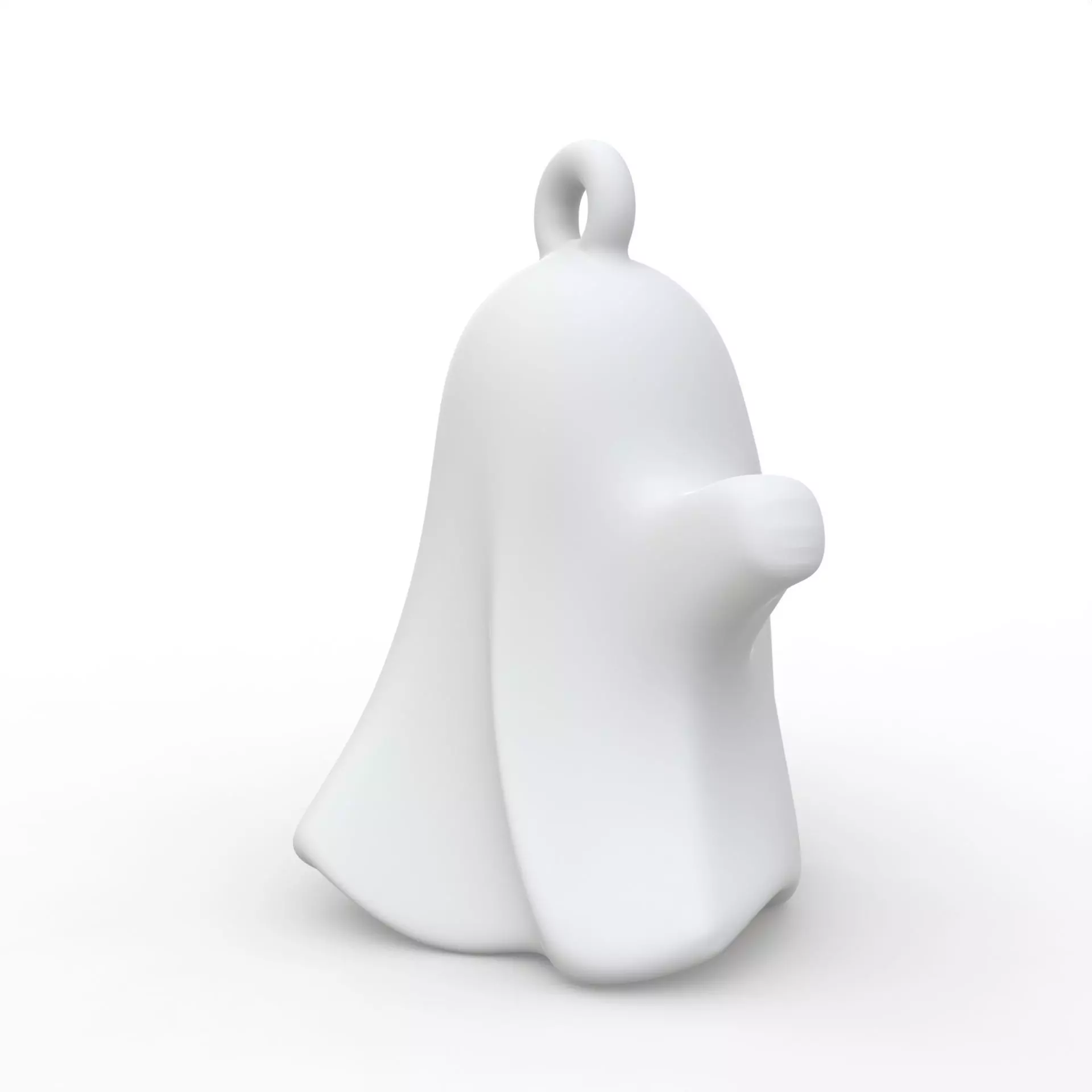 Halloween Ghost Keychain 3D Print Simple Loop Attachment 3D print model_4
