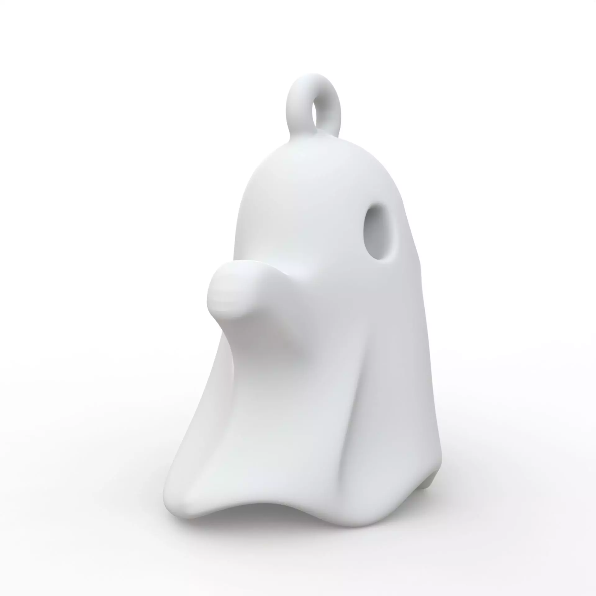 Halloween Ghost Keychain 3D Print Simple Loop Attachment 3D print model_5