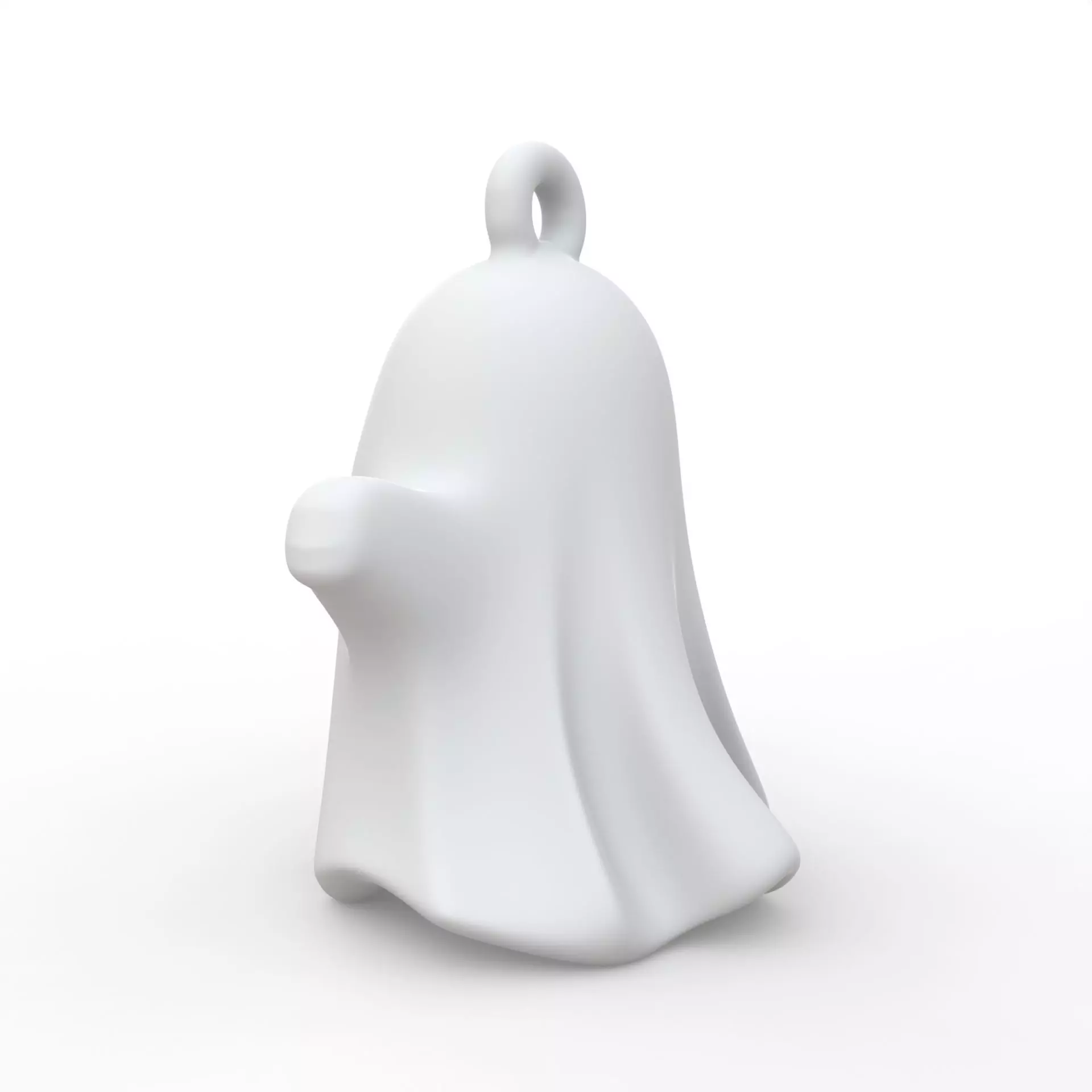 Halloween Ghost Keychain 3D Print Simple Loop Attachment 3D print model_2