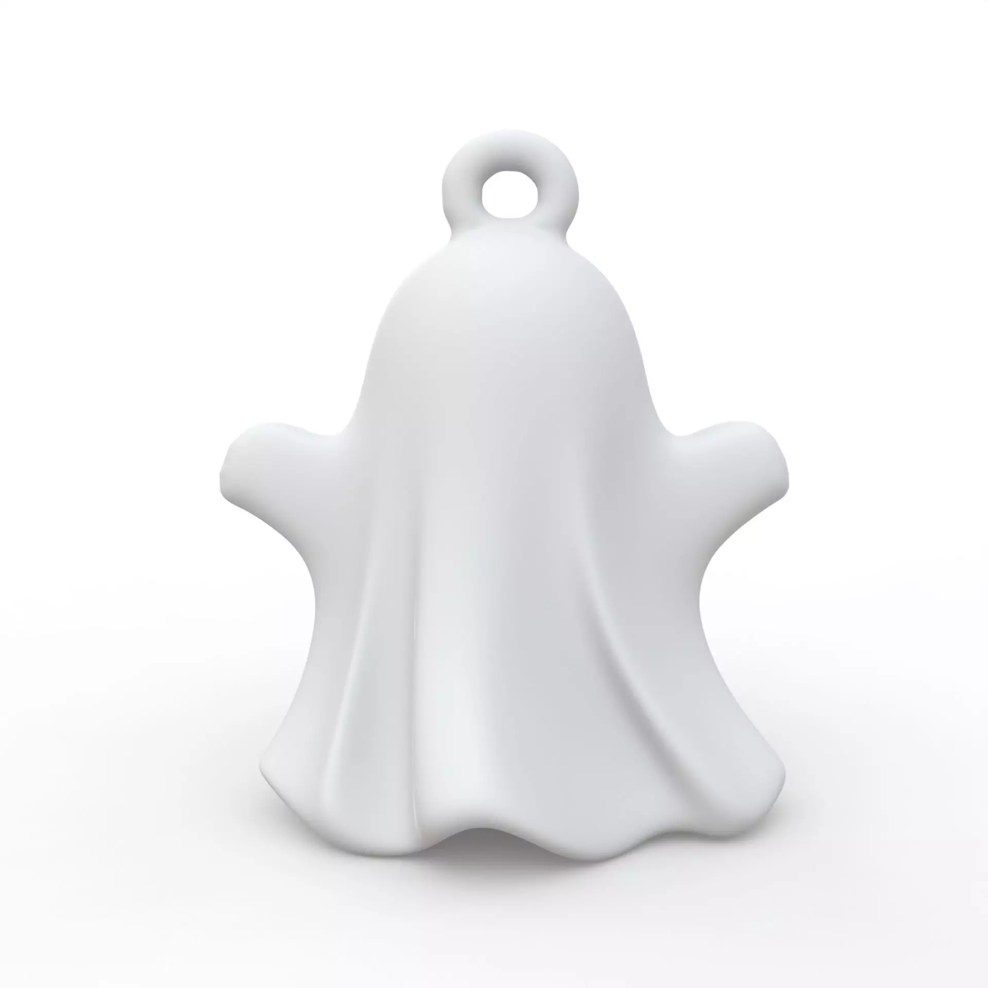 Halloween Ghost Keychain 3D Print Simple Loop Attachment 3D print model_3