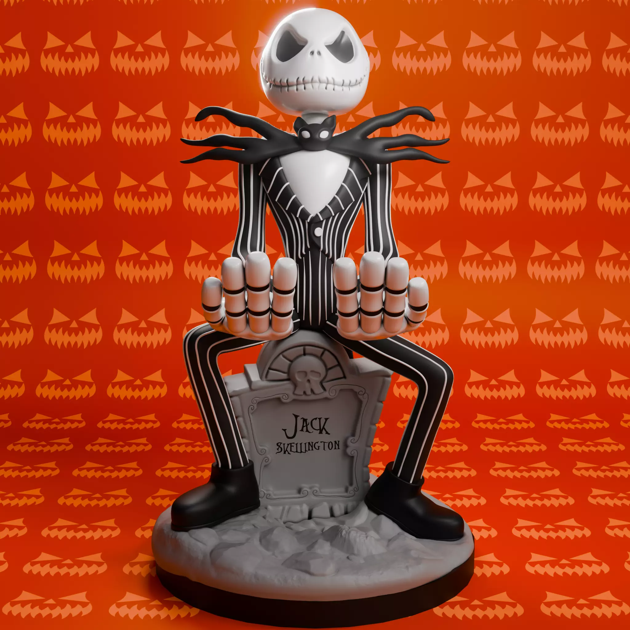 Jack Skellington controller stand - The nightmare before C 3D print model_0
