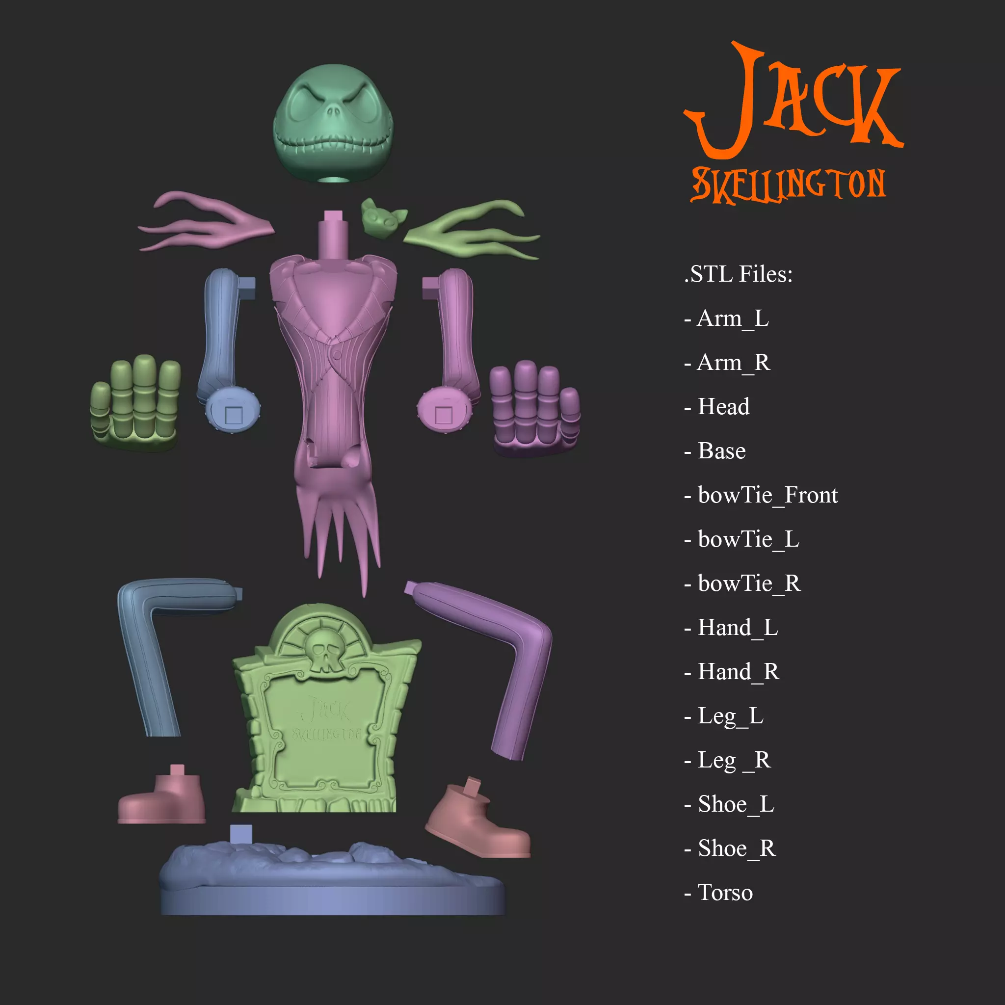 Jack Skellington controller stand - The nightmare before C 3D print model_3