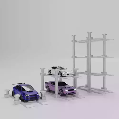 1 64 Scale Modular Car Lift Stackable Diorama  3D Print Files