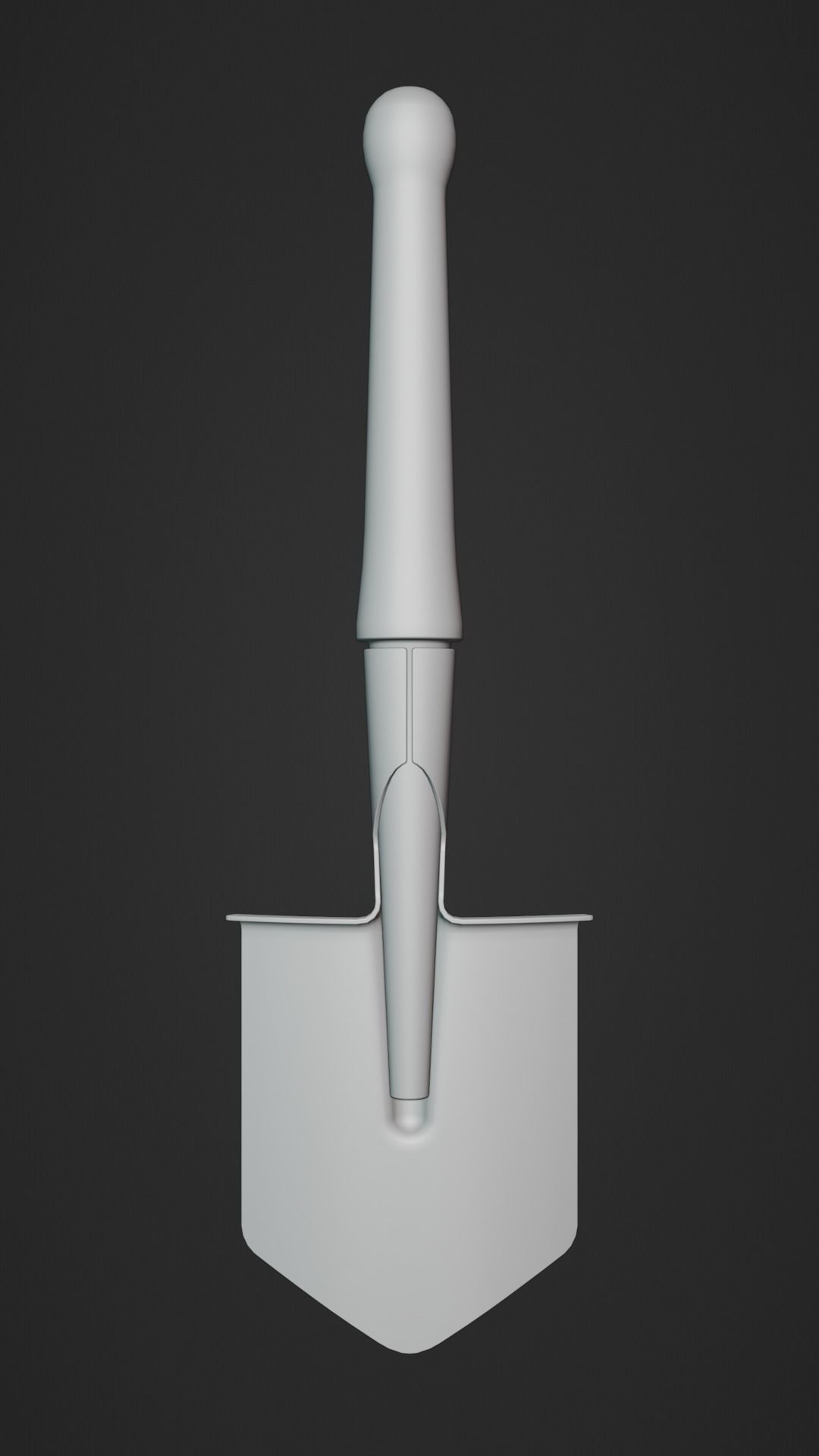 Sapper shovel Low-poly 3D model_5