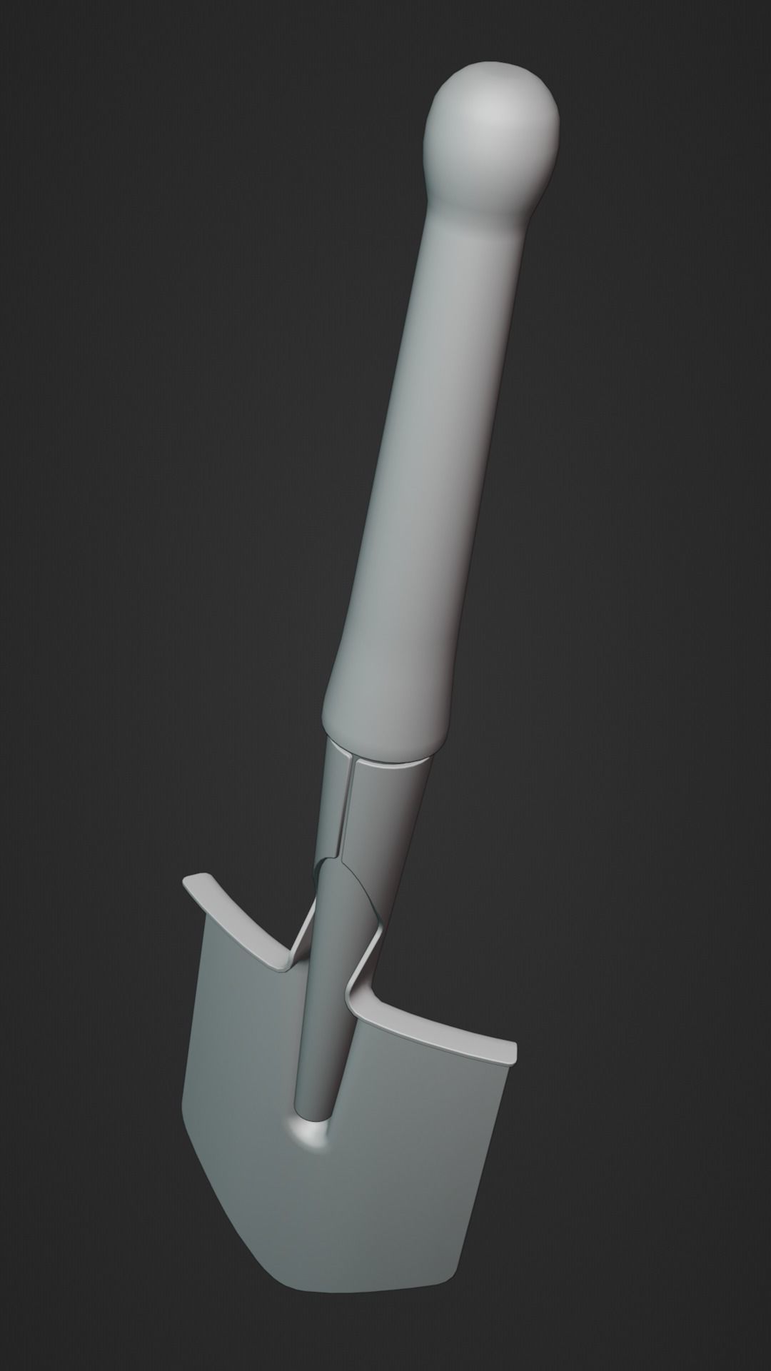 Sapper shovel Low-poly 3D model_14
