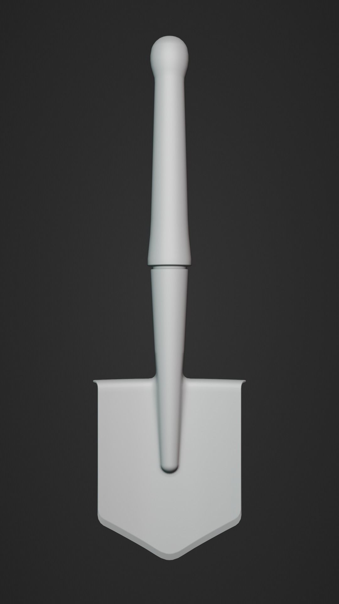 Sapper shovel Low-poly 3D model_2