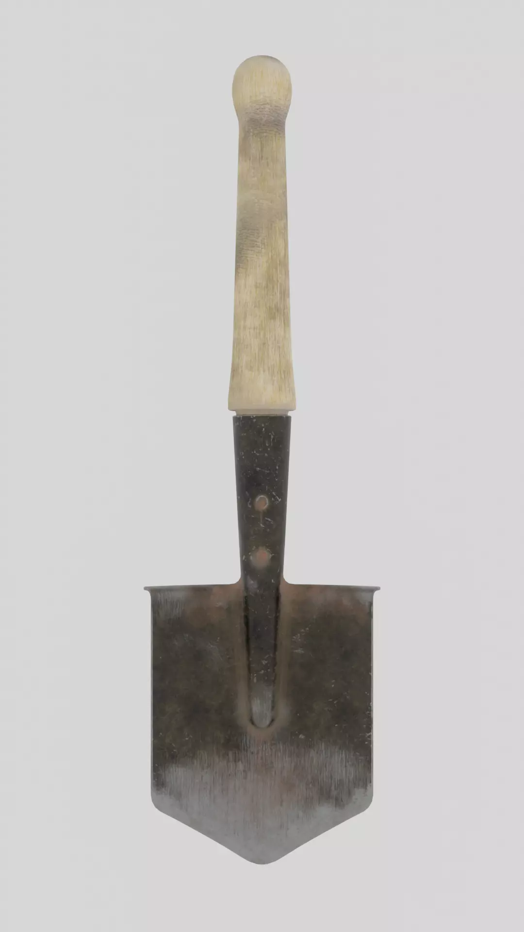 Sapper shovel Low-poly 3D model_0
