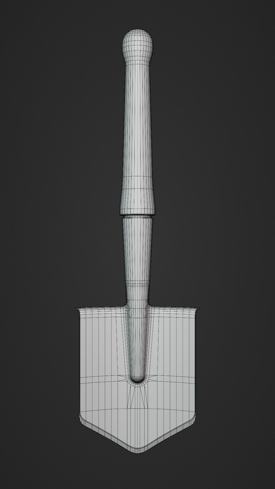 Sapper shovel Low-poly 3D model_3