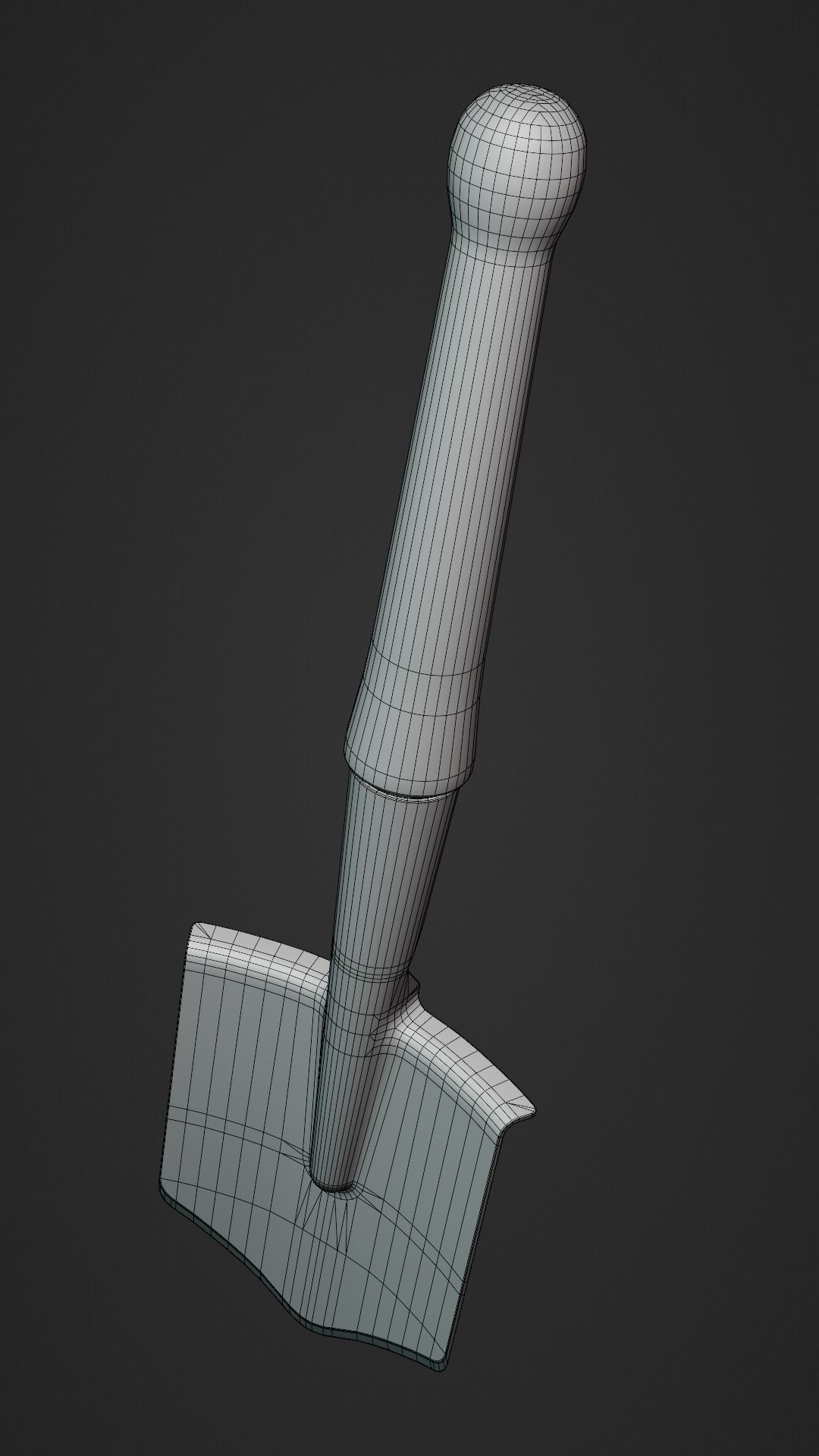 Sapper shovel Low-poly 3D model_12
