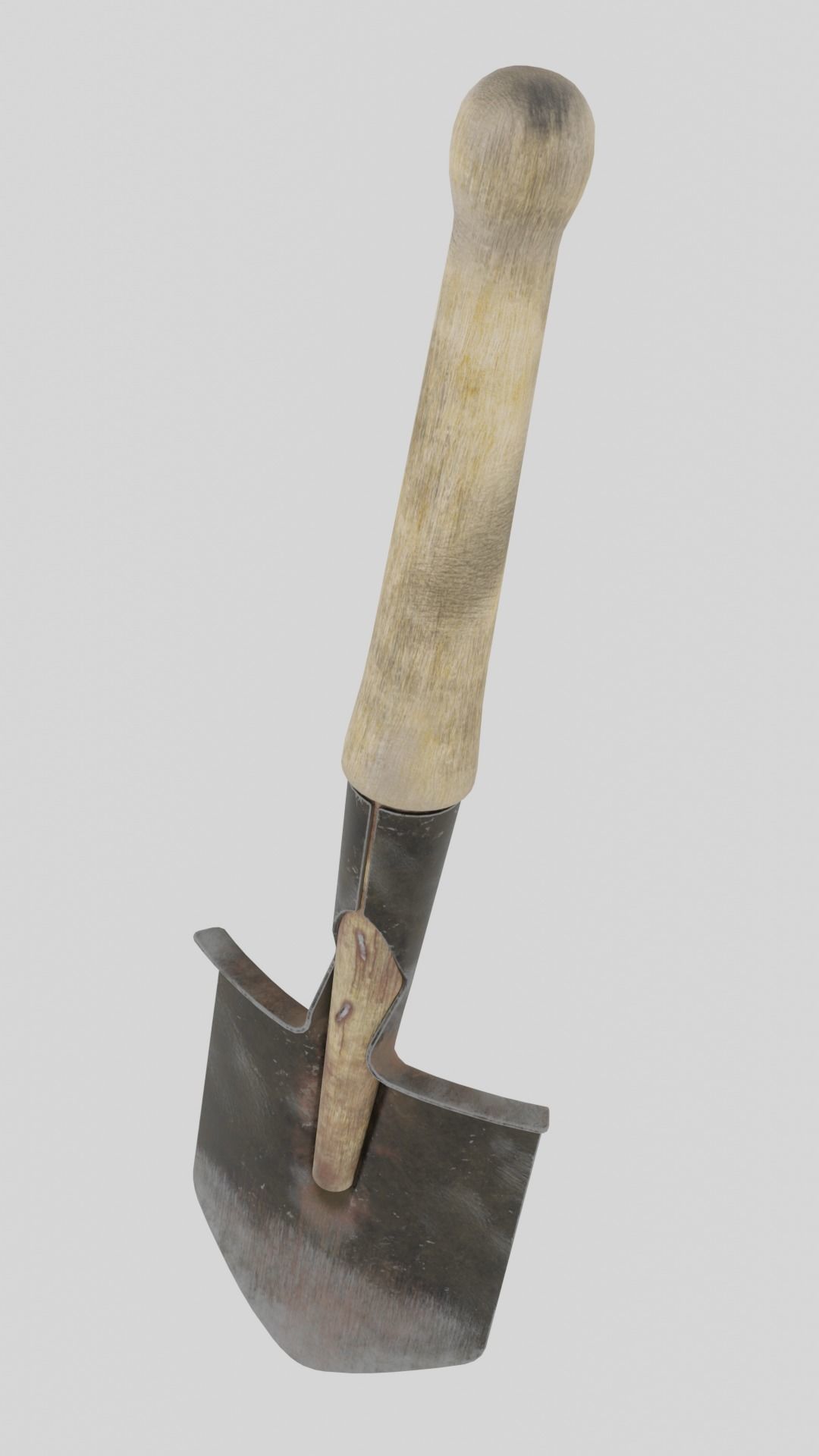 Sapper shovel Low-poly 3D model_13