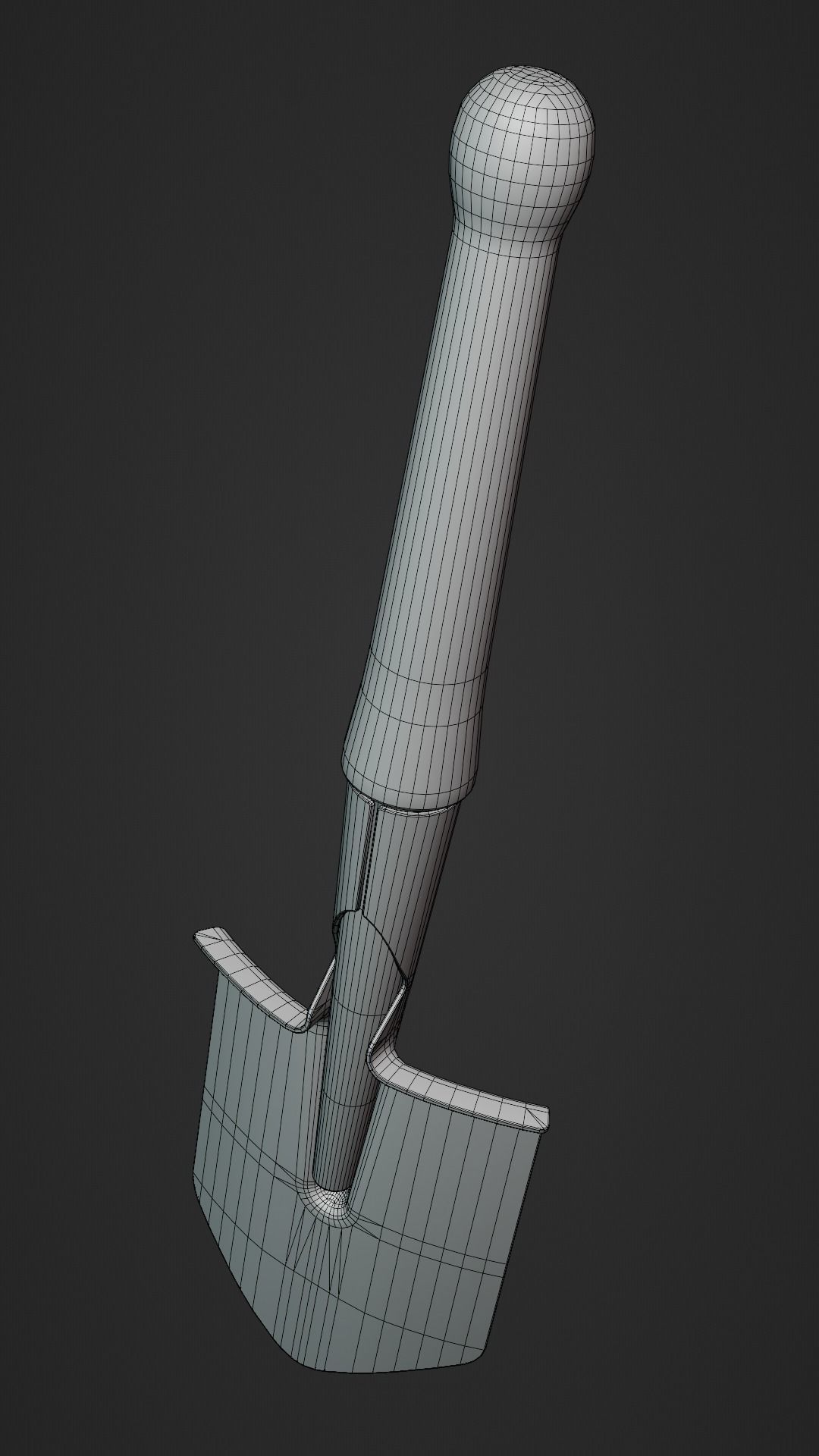 Sapper shovel Low-poly 3D model_15
