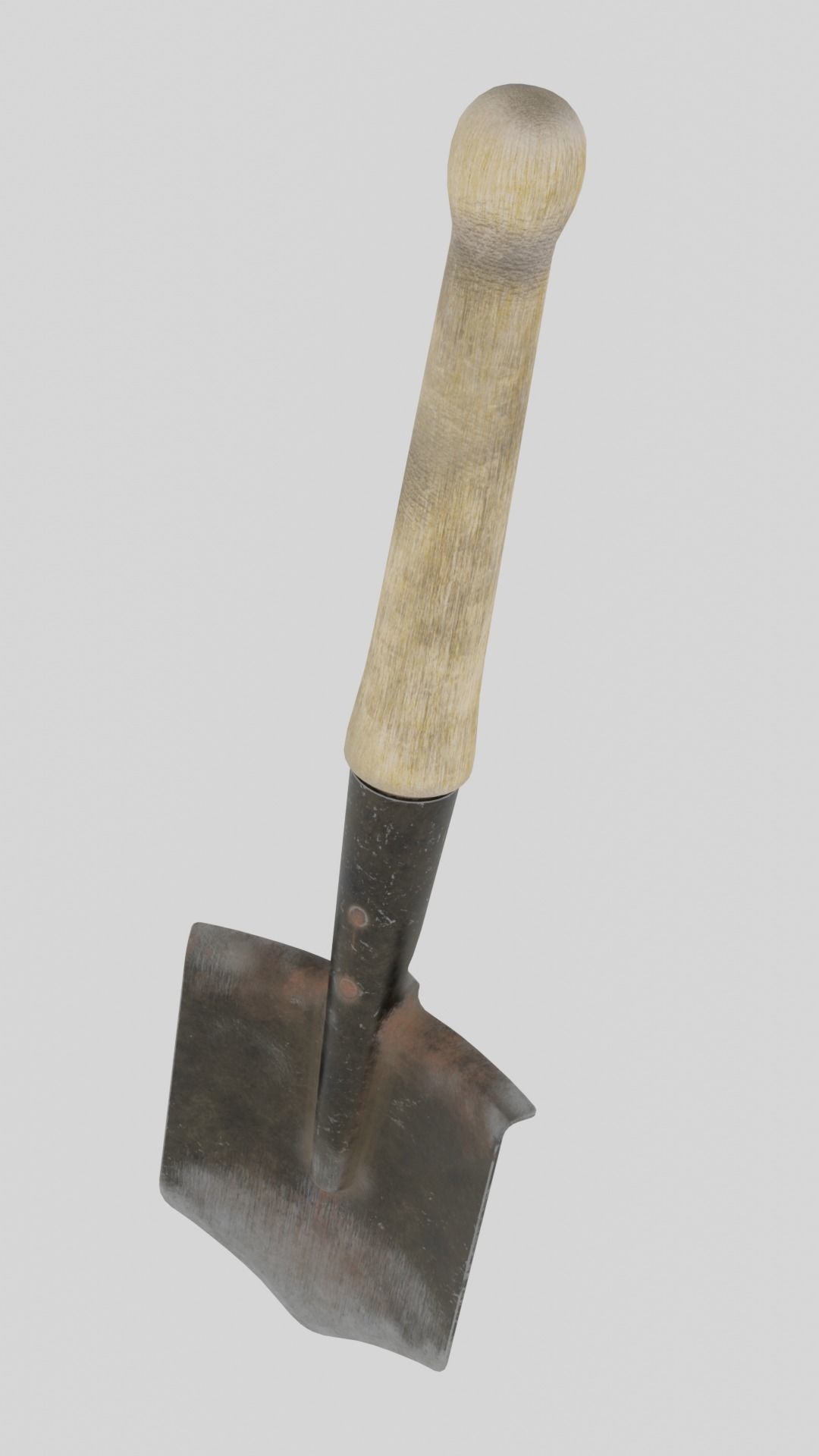 Sapper shovel Low-poly 3D model_10