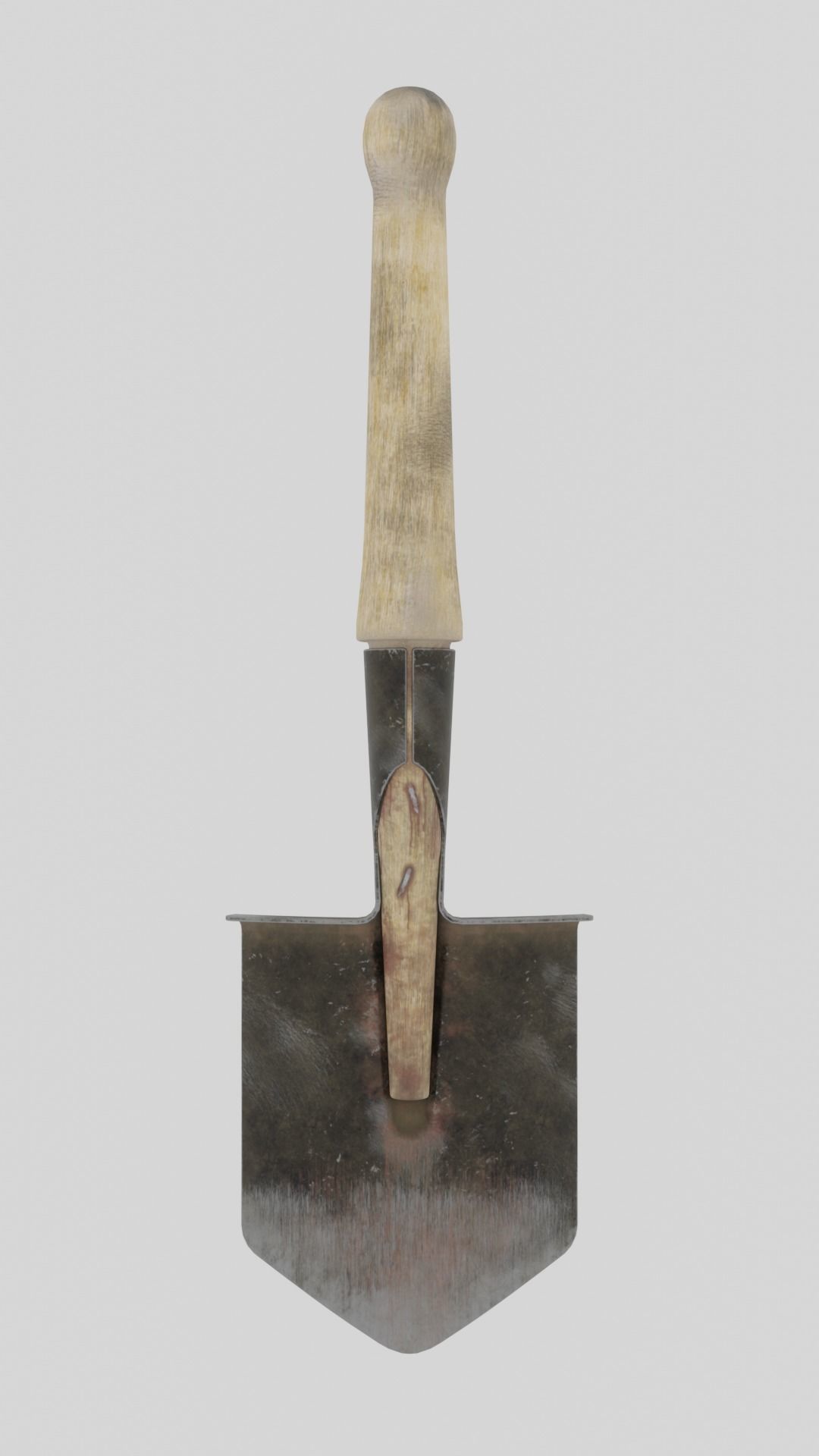 Sapper shovel Low-poly 3D model_4