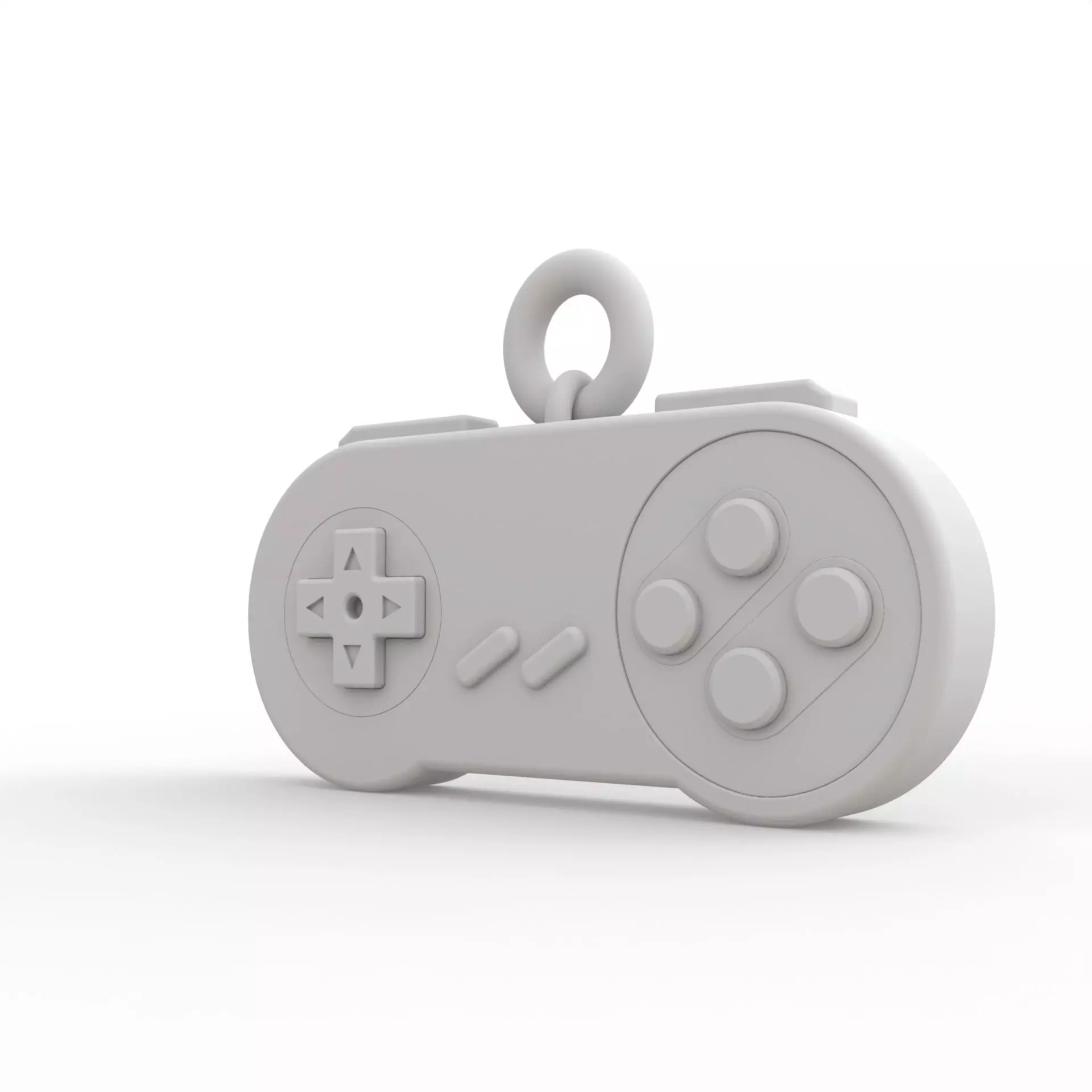 Retro Gaming SNES Controller Replica Keychain - Directional Pad 3D print model_10