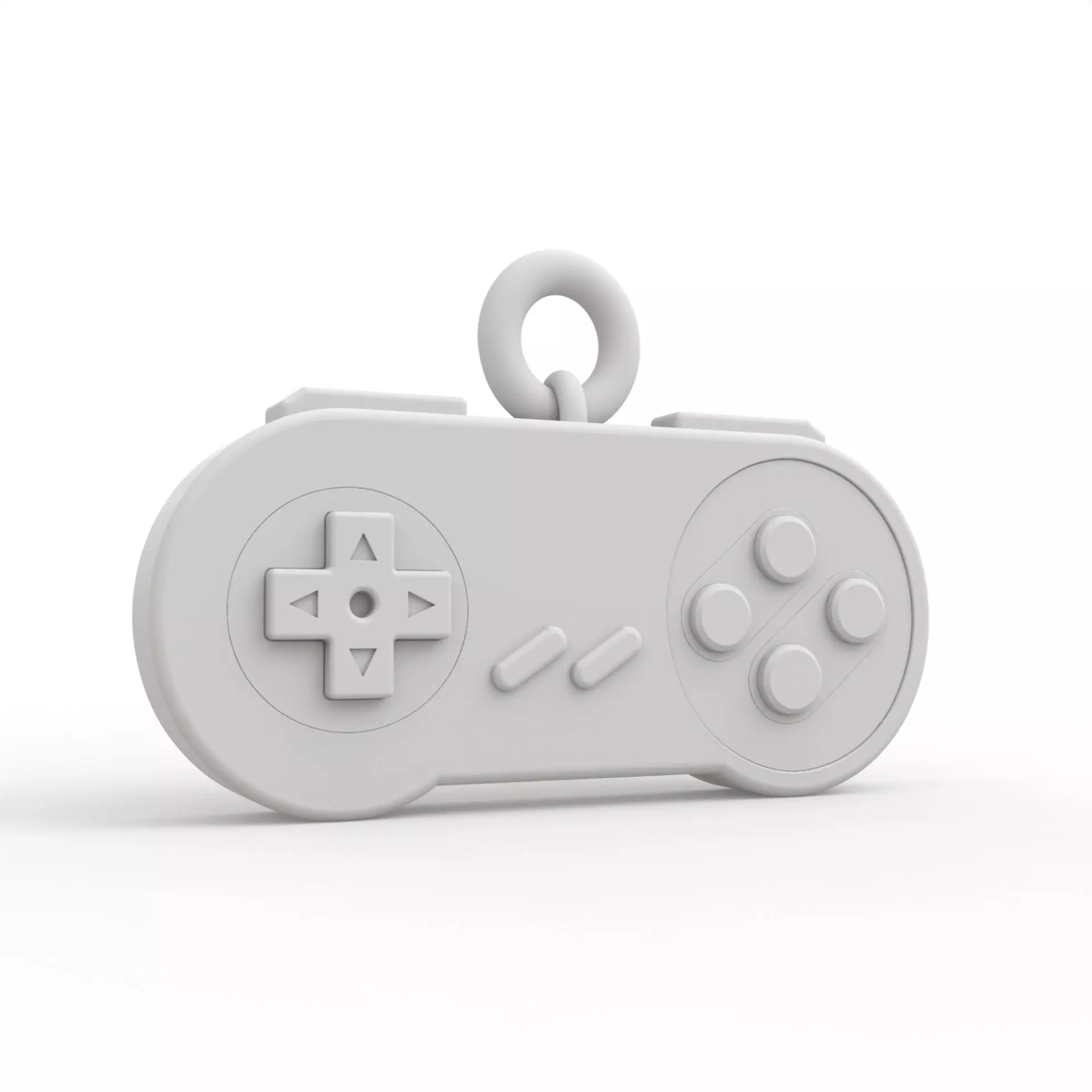 Retro Gaming SNES Controller Replica Keychain - Directional Pad 3D print model_6
