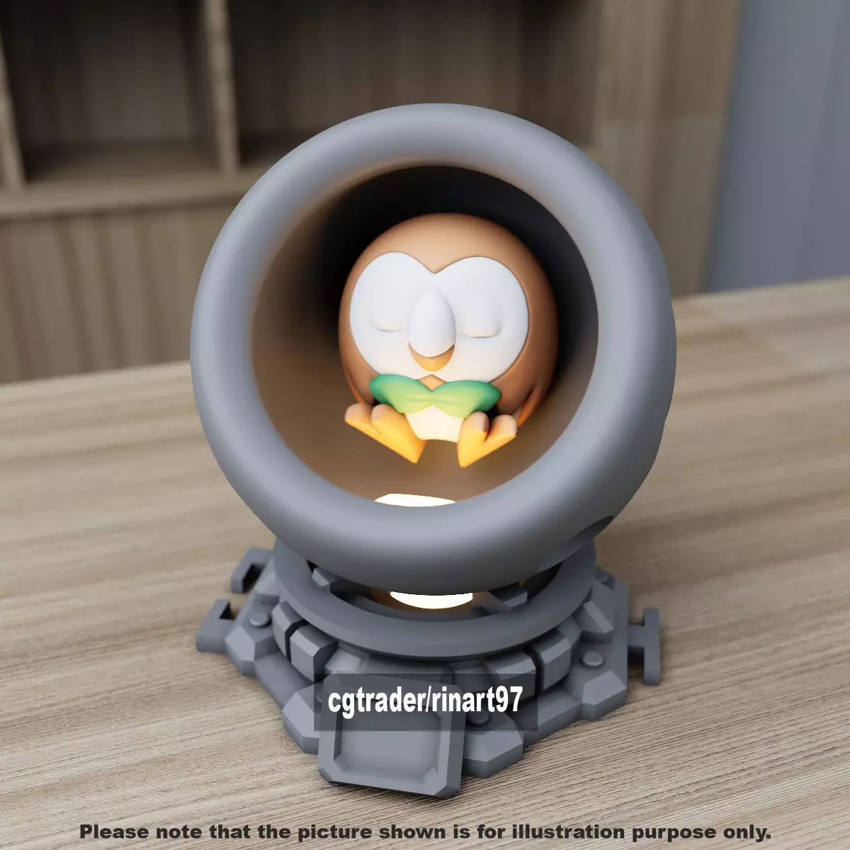 Rowlet healing machine pods 3D print model_3