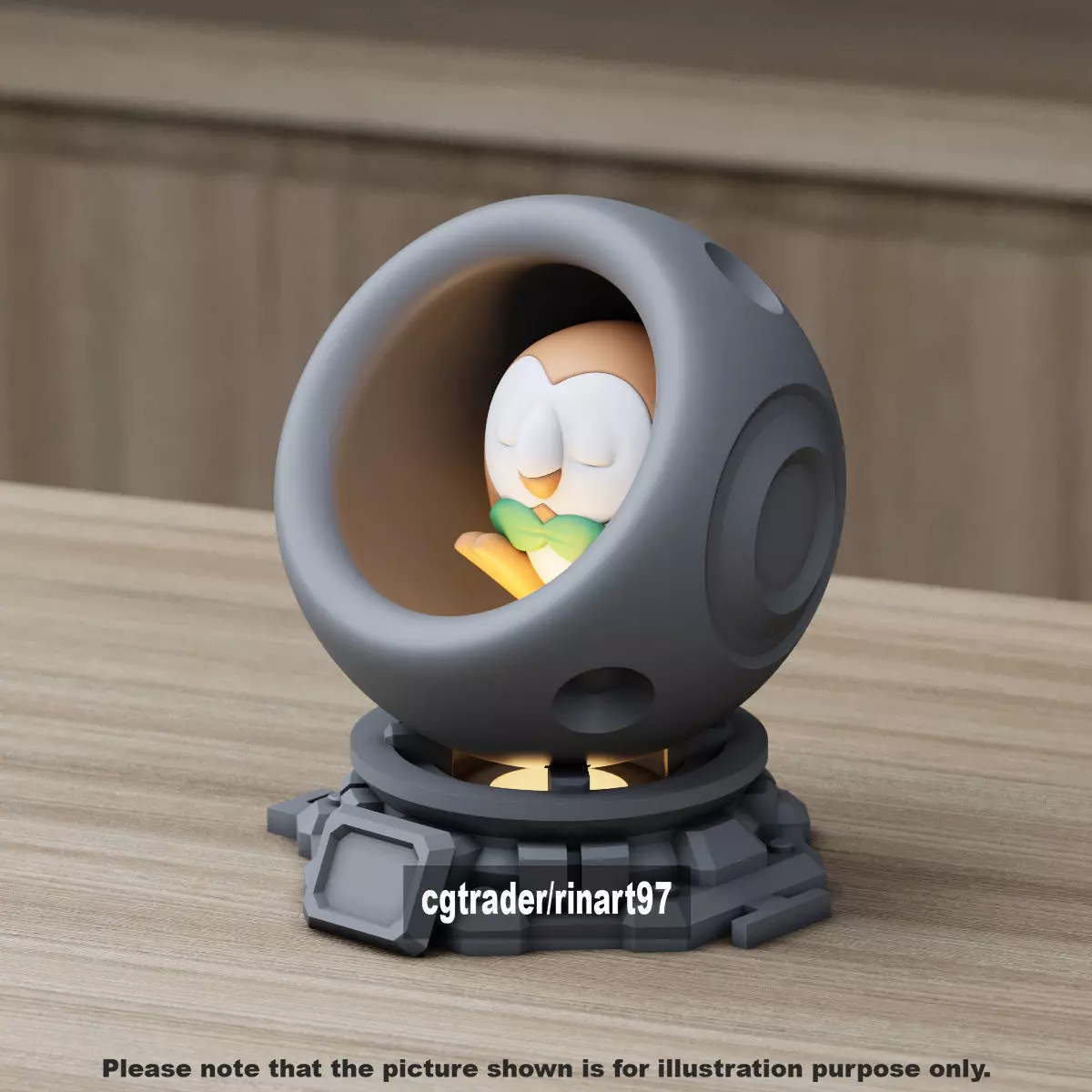 Rowlet healing machine pods 3D print model_1