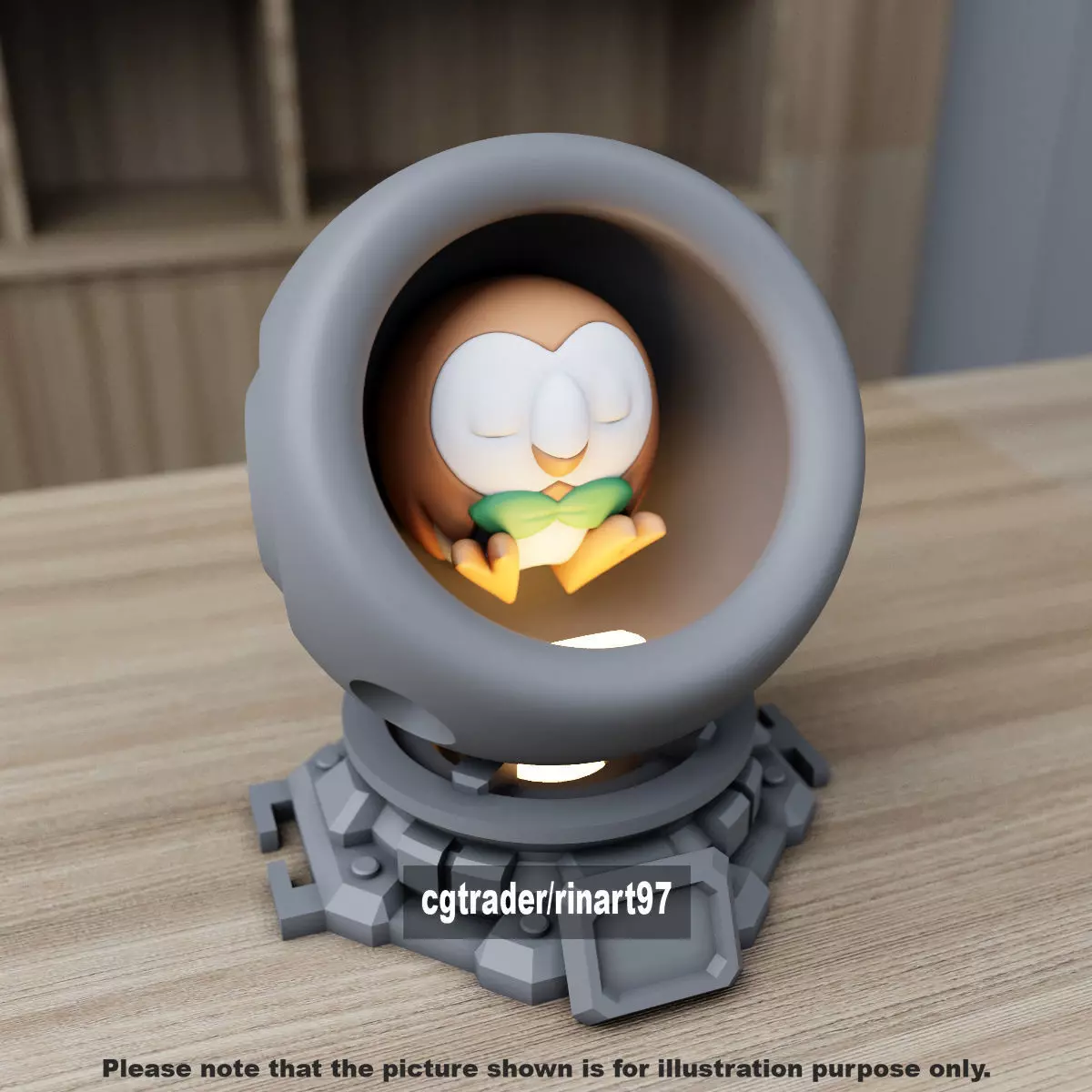 Rowlet healing machine pods 3D print model_6