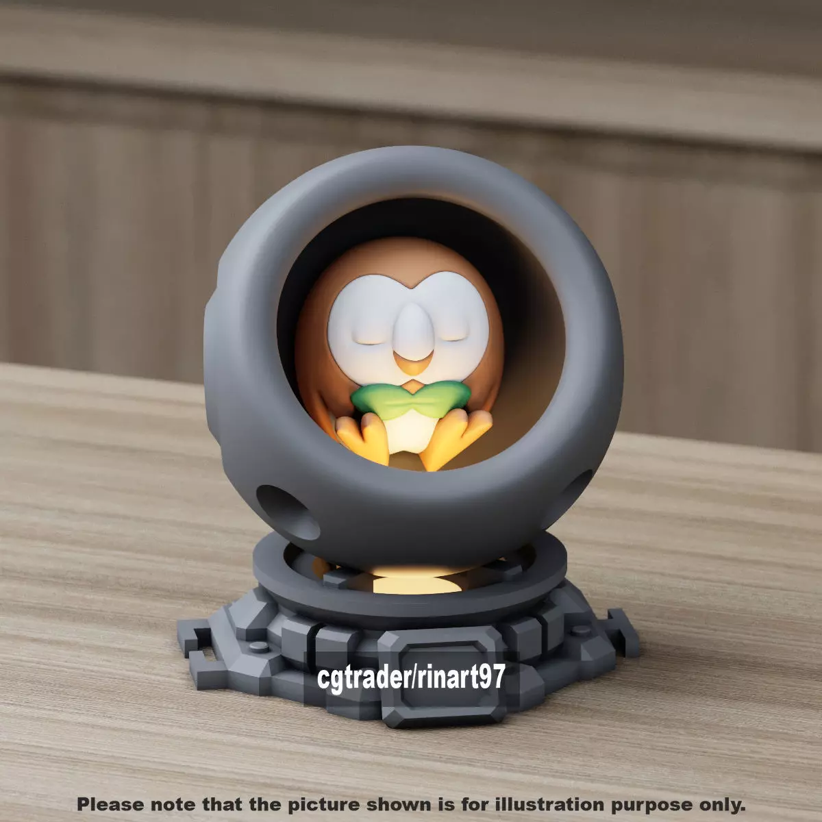 Rowlet healing machine pods 3D print model_9