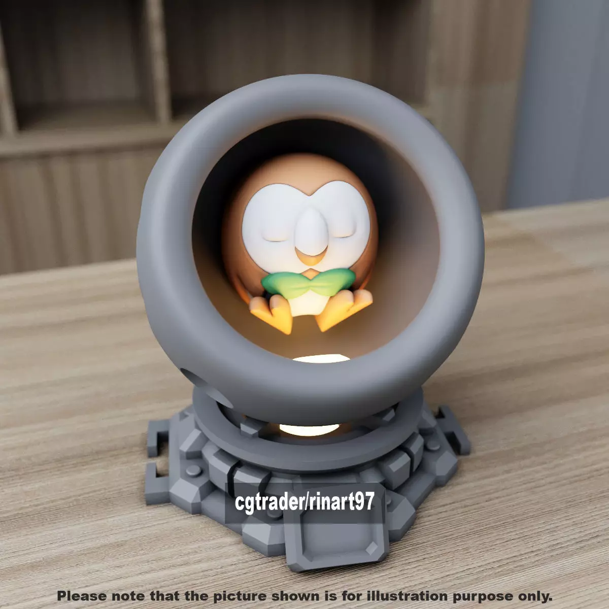 Rowlet healing machine pods 3D print model_5