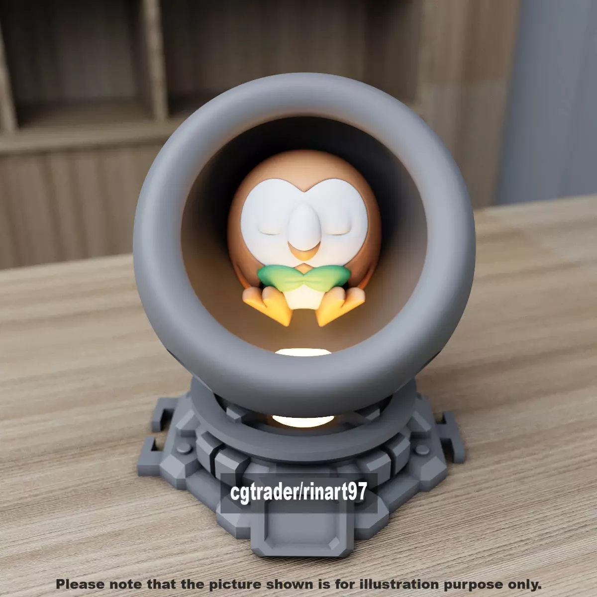 Rowlet healing machine pods 3D print model_2