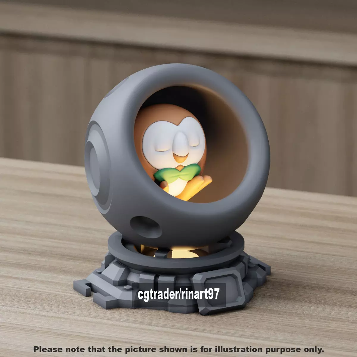 Rowlet healing machine pods 3D print model_11