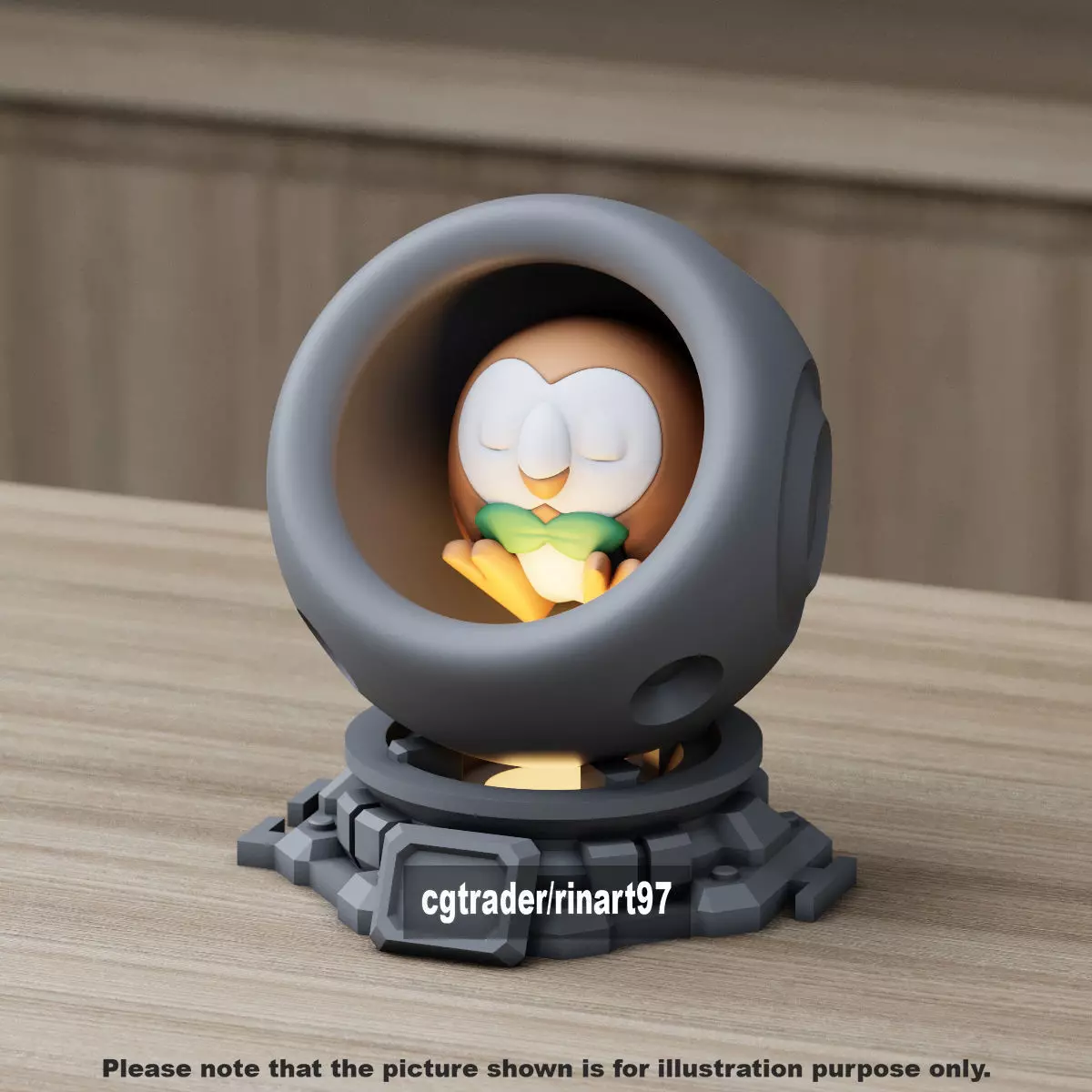Rowlet healing machine pods 3D print model_13