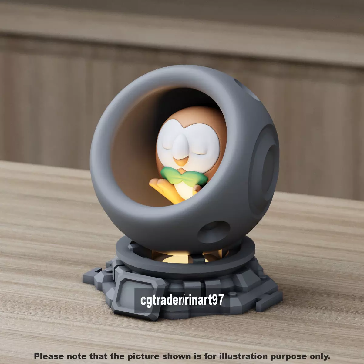 Rowlet healing machine pods 3D print model_14