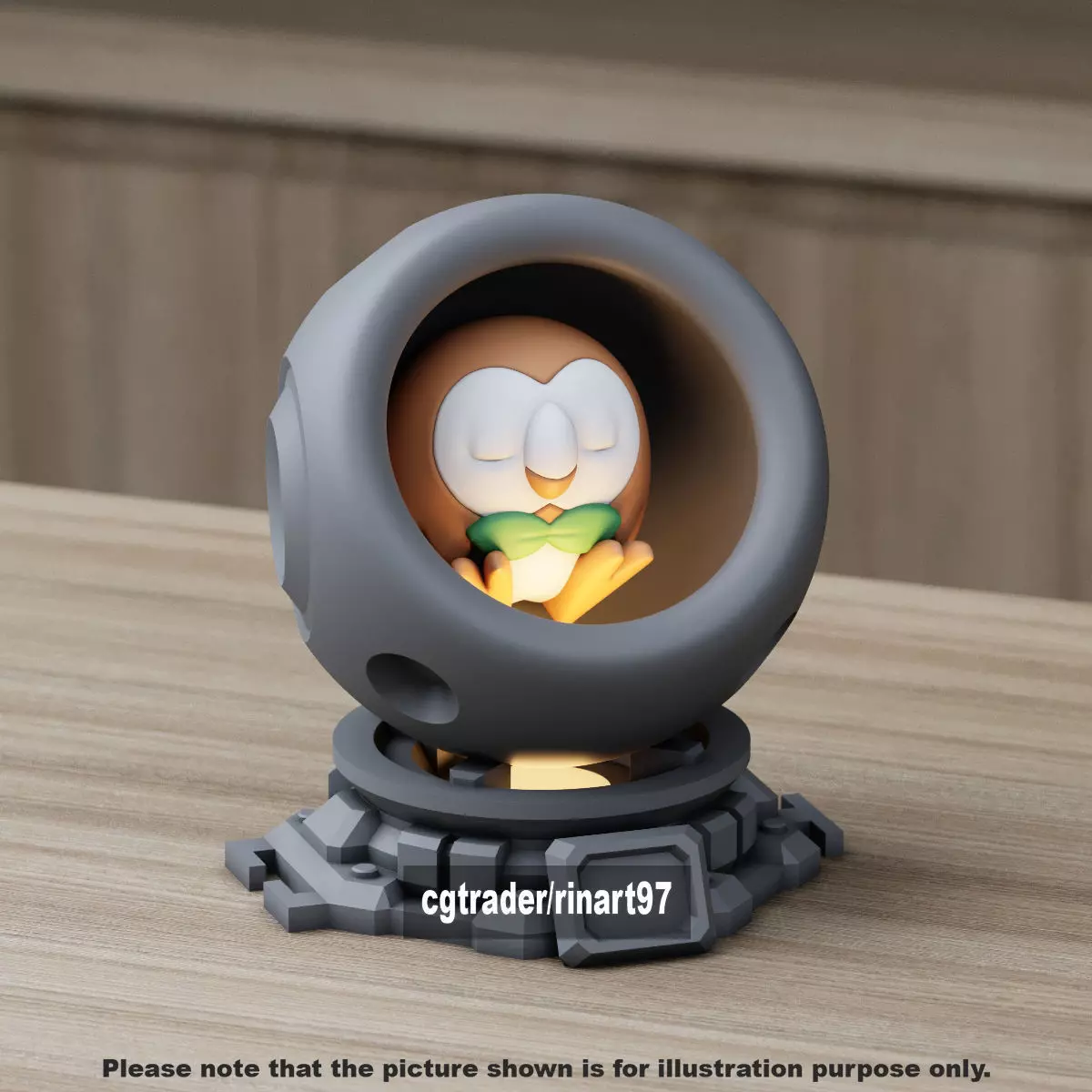 Rowlet healing machine pods 3D print model_10