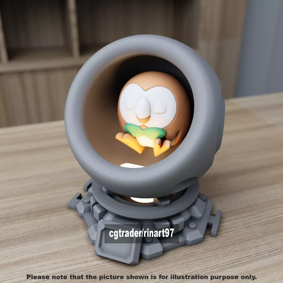 Rowlet healing machine pods 3D print model_4