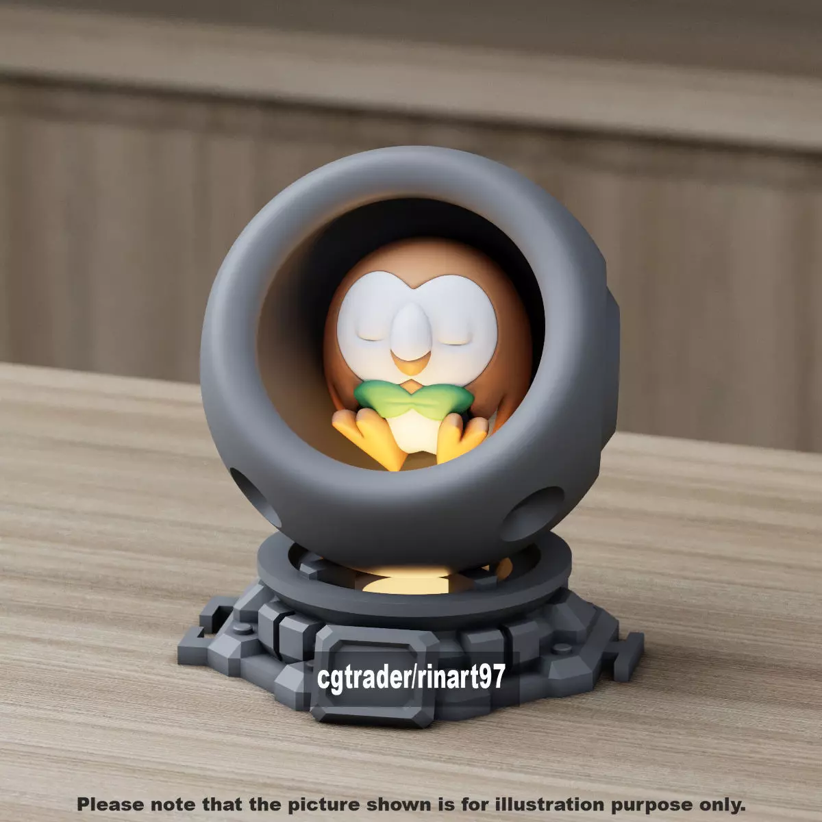 Rowlet healing machine pods 3D print model_7