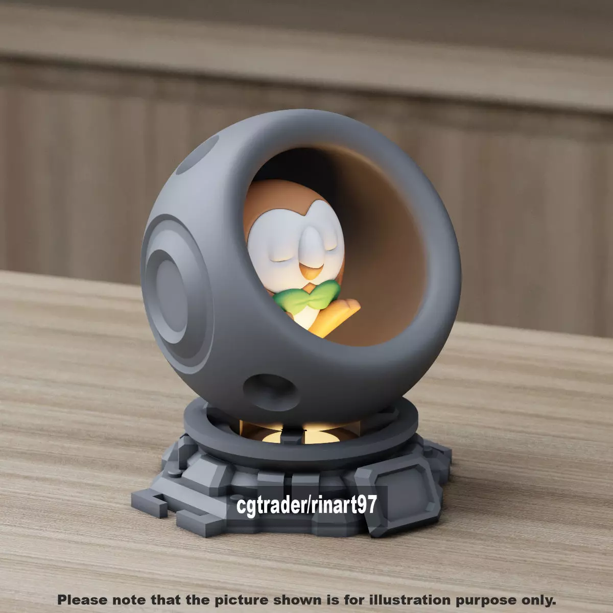 Rowlet healing machine pods 3D print model_12