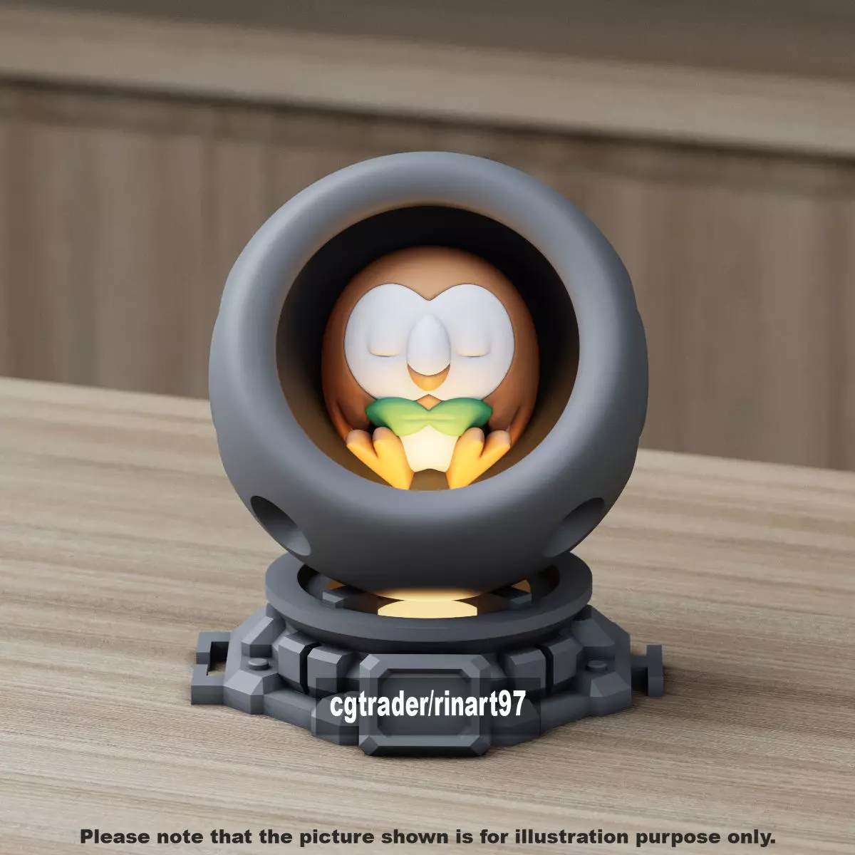 Rowlet healing machine pods 3D print model_8