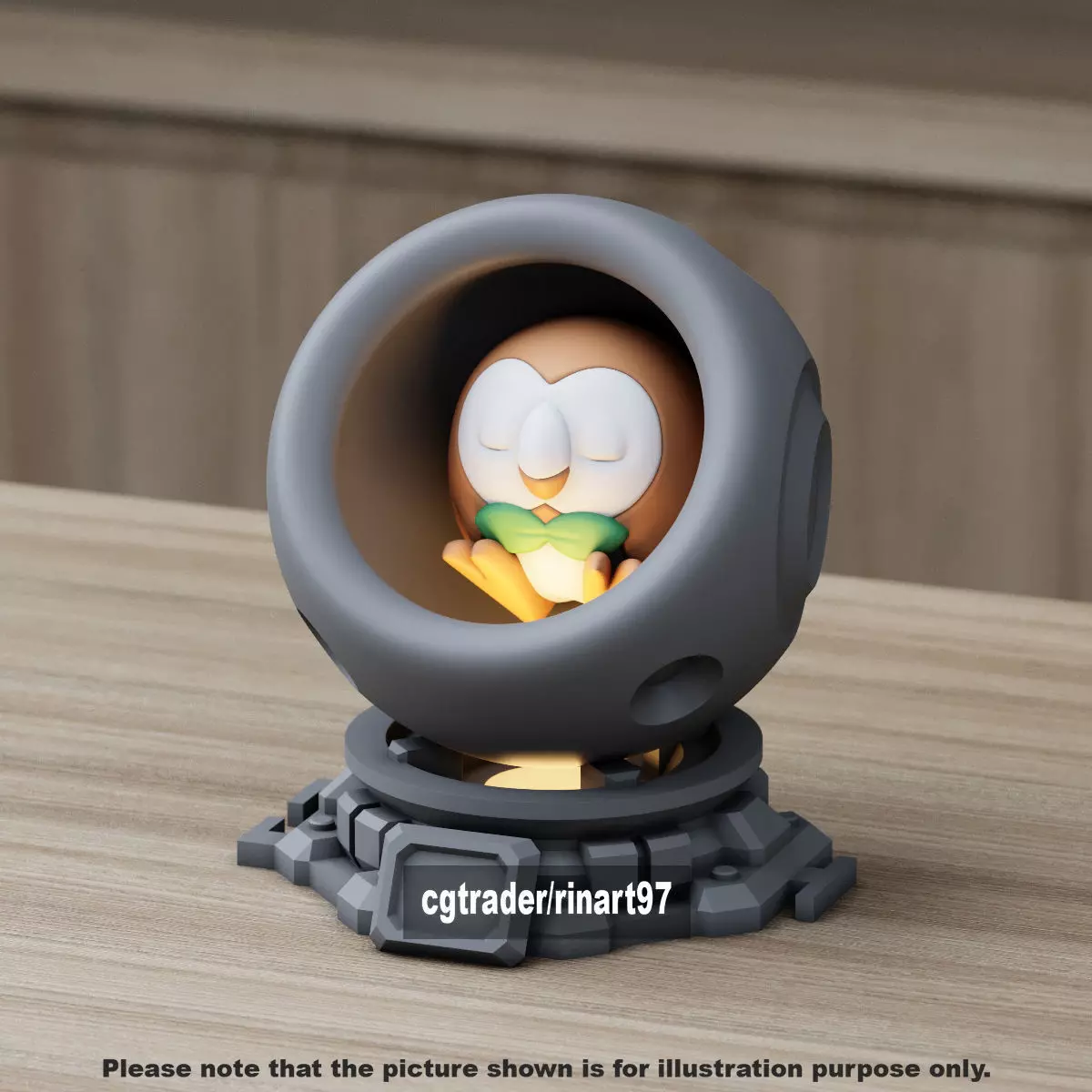 Rowlet healing machine pods 3D print model_0