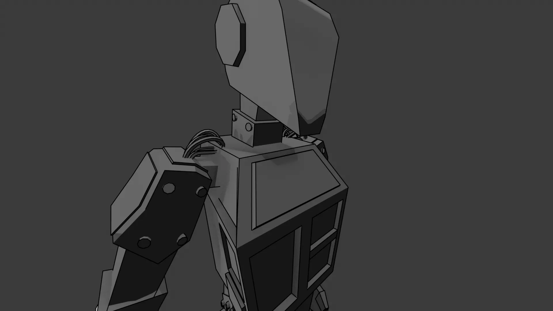 Humanoid Robot -Game Read Low-poly 3D model_3