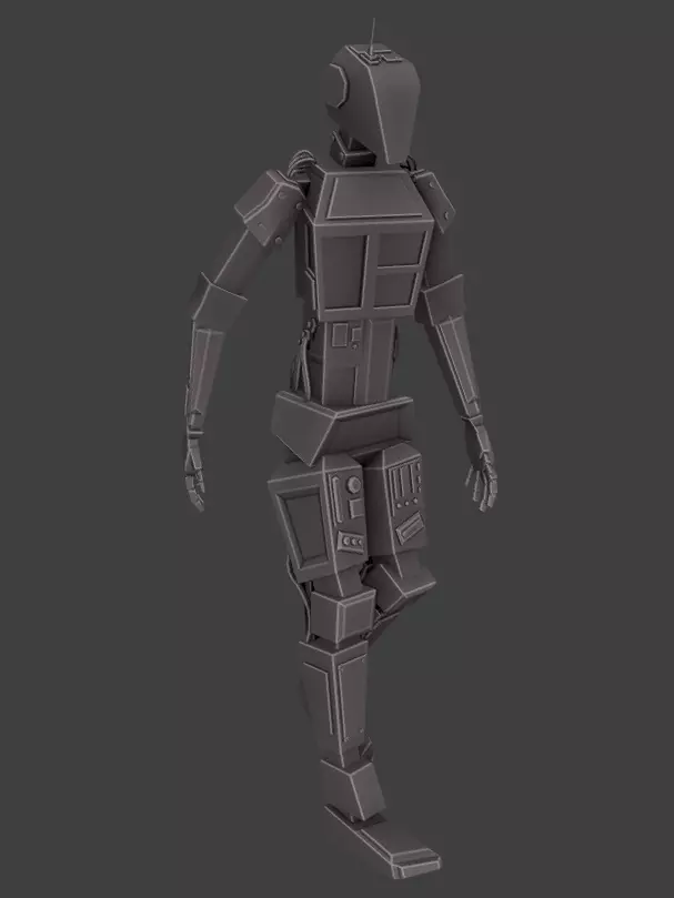 Humanoid Robot -Game Read Low-poly 3D model_5